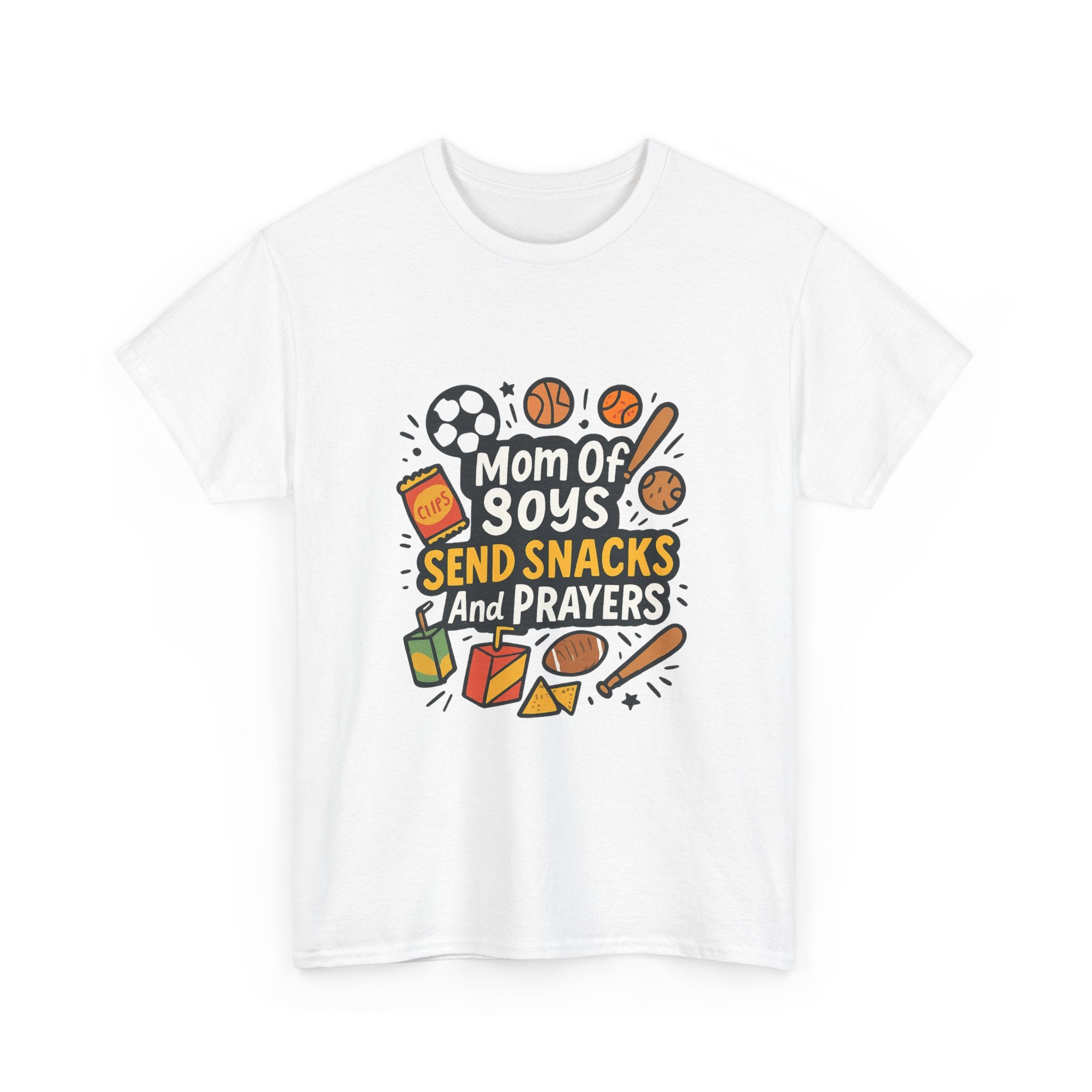 Mom Of Boys Send Snacks And Prayers T-Shirt | Gift for Mom | Graphic Tee