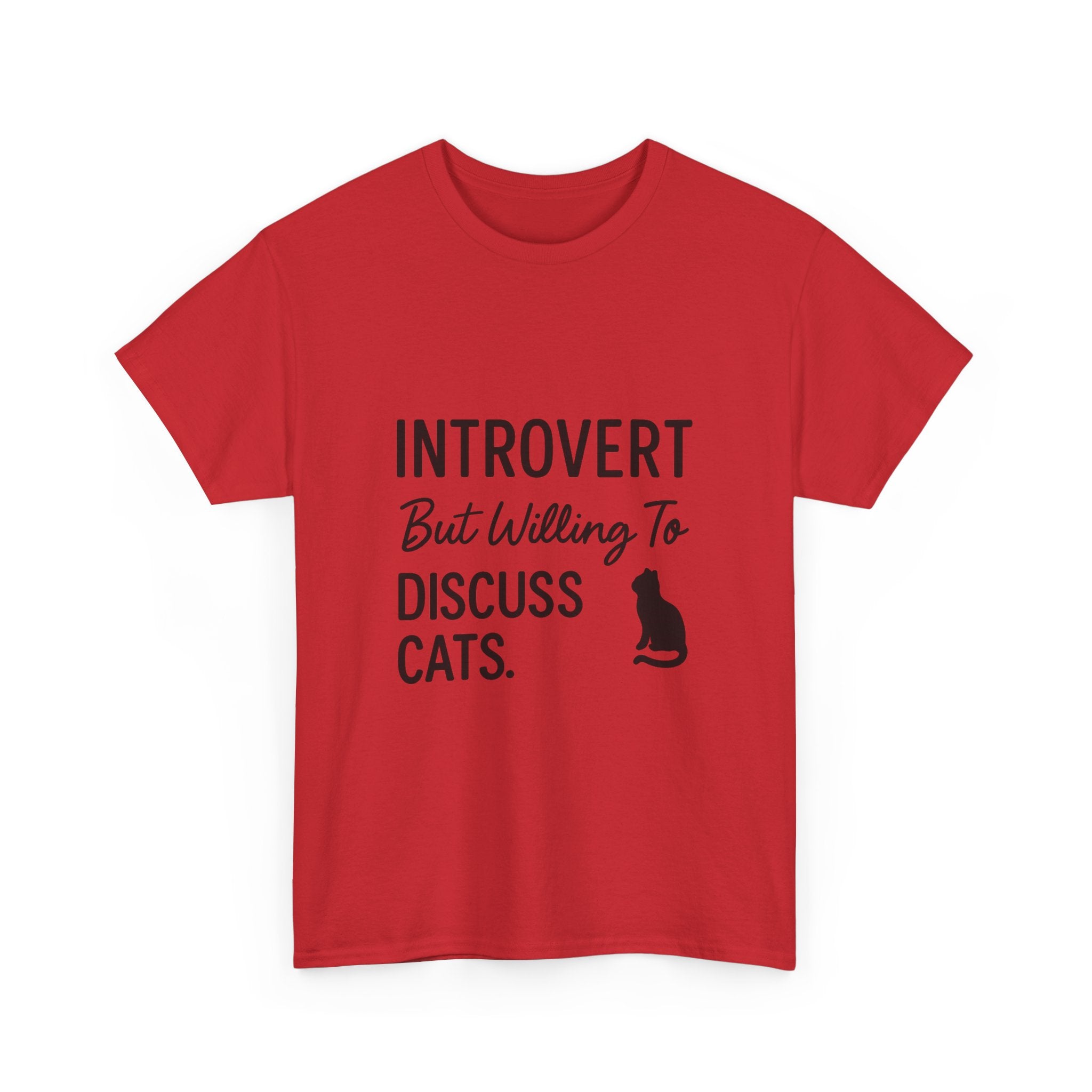 Introvert But Willing To Discuss Cats T-Shirt | Cat Lover Gift | Graphic Tee