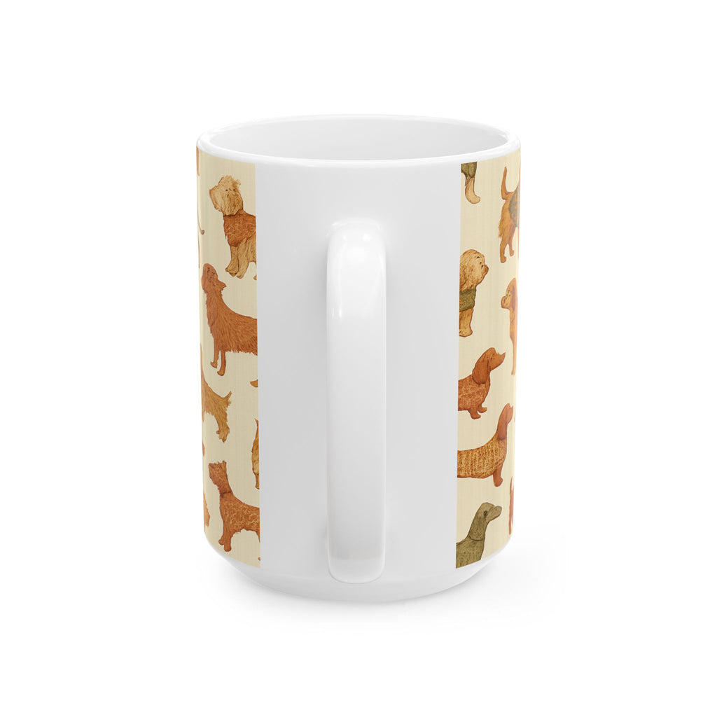 Vintage Dogs In Sweaters Full Wrap Coffee Mug | Dogs Gift | Ceramic Mug