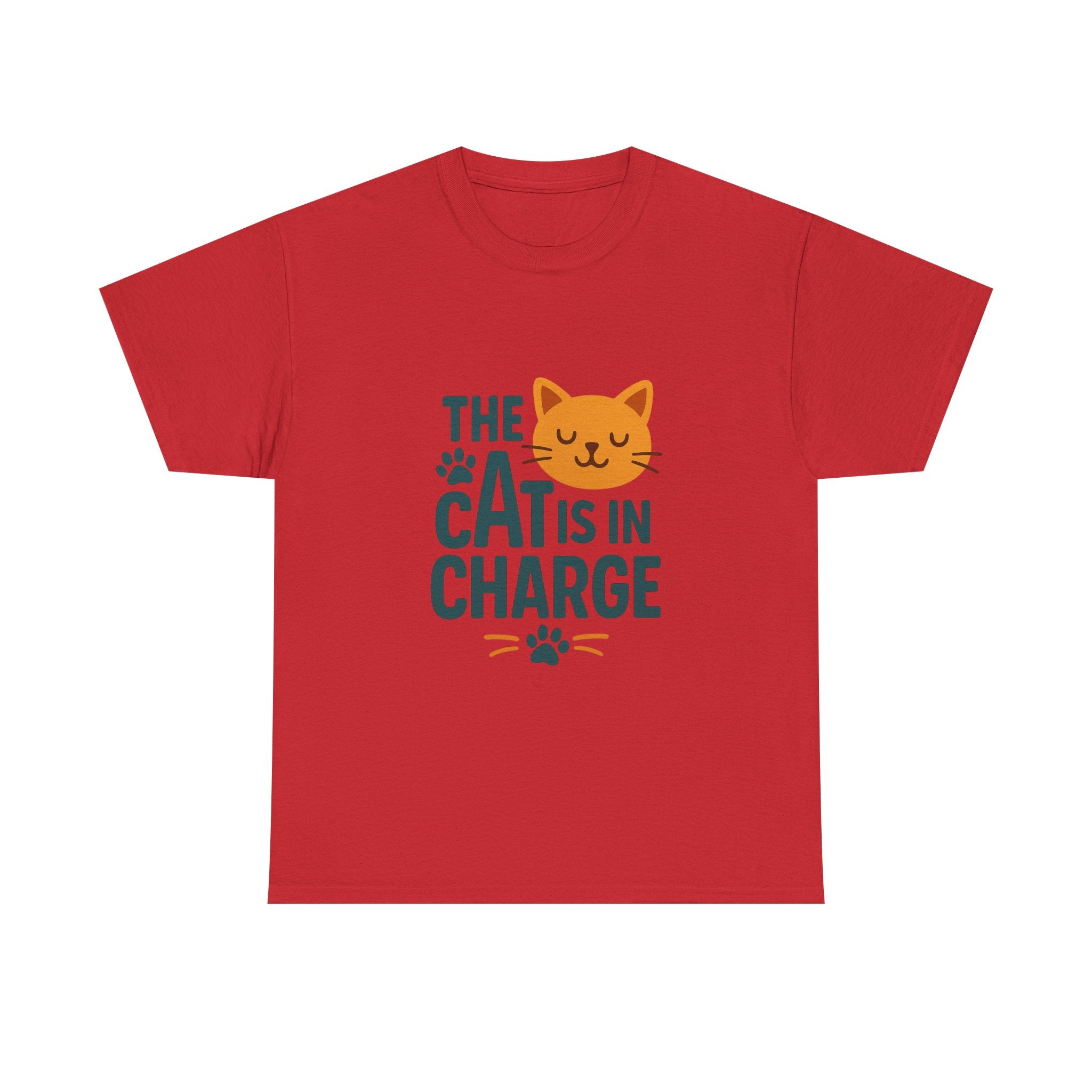 The Cat Is In Charge Here T-Shirt | Funny Cat Lover | Graphic Tee
