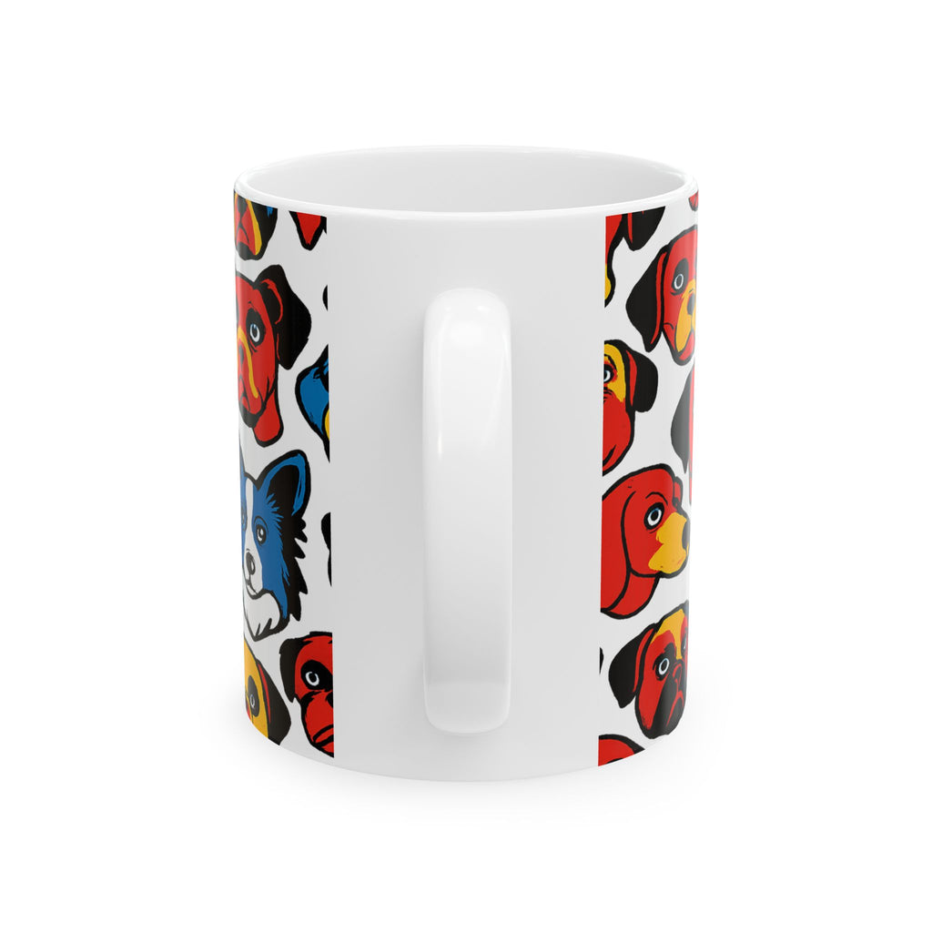 Bold Dog Faces Full Wrap Coffee Mug | Dogs Gift | Ceramic Mug