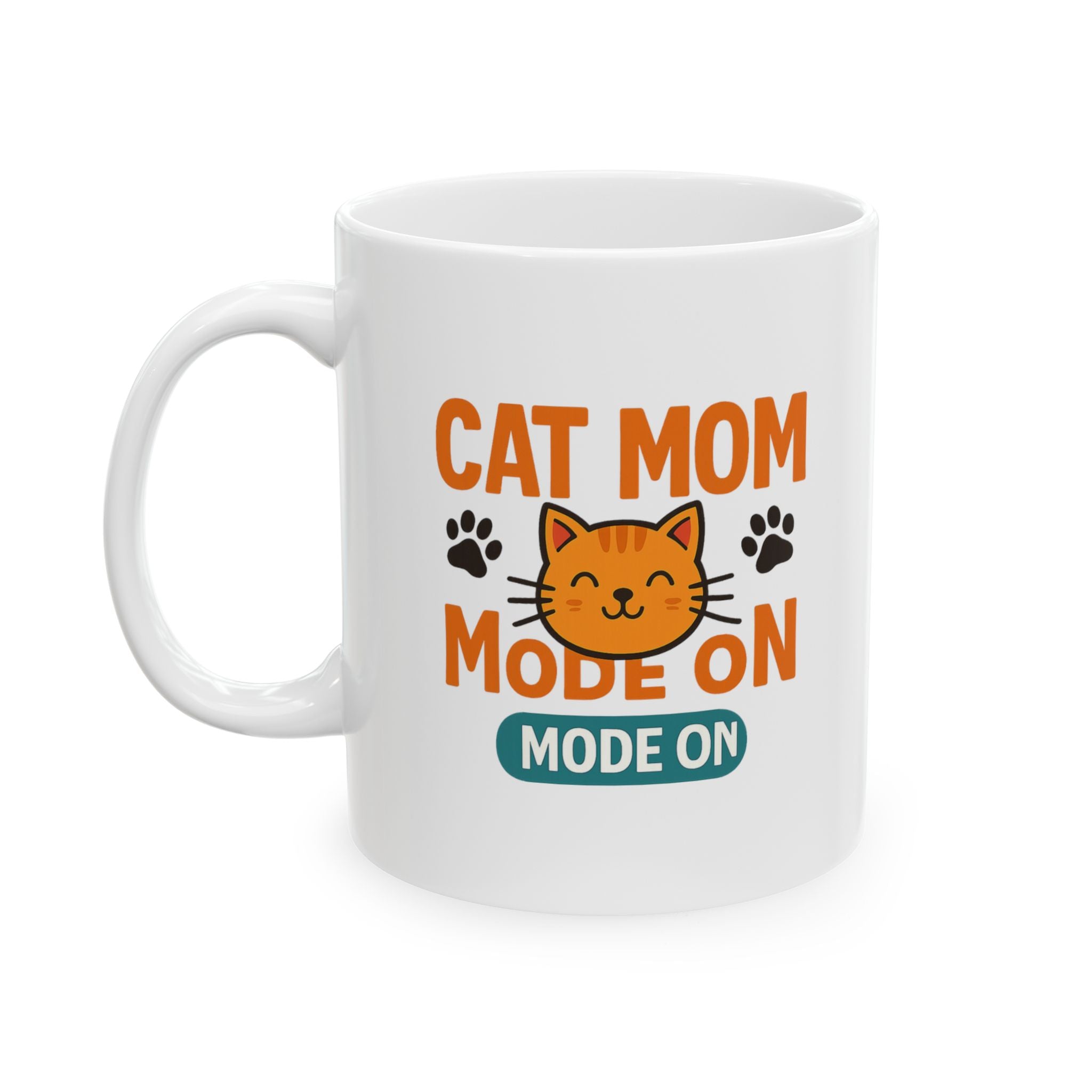 Fueled By Coffee And Cat Cuddles Coffee Mug | Cat Mom Gift | Ceramic Mug