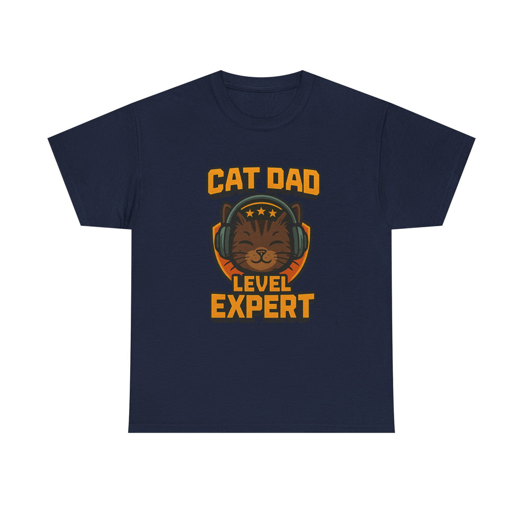 Cat Dad Level Expert Feline T-Shirt | Cat Lover Gift | Graphic Tee