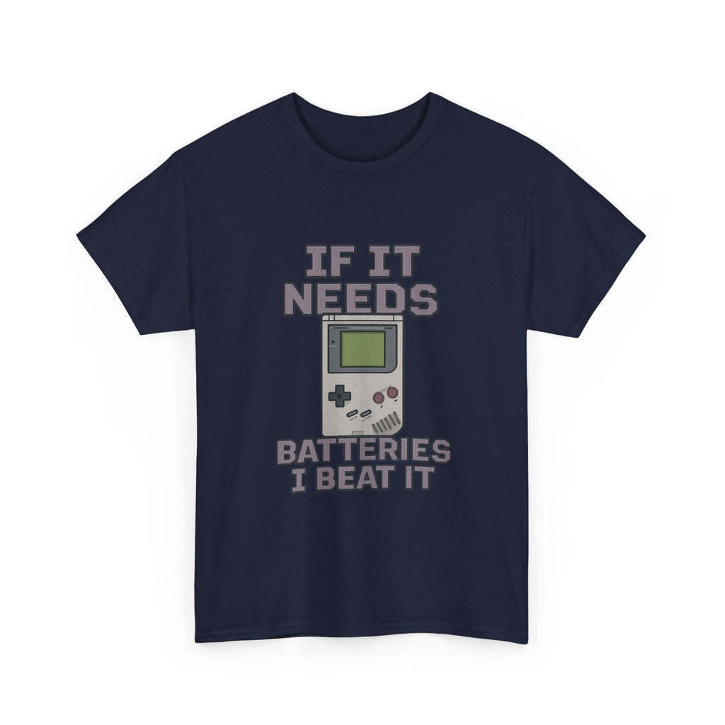 Vintage Gamer If It Needs Batteries I Beat It T-Shirt | Unique Gift | Graphic Tee