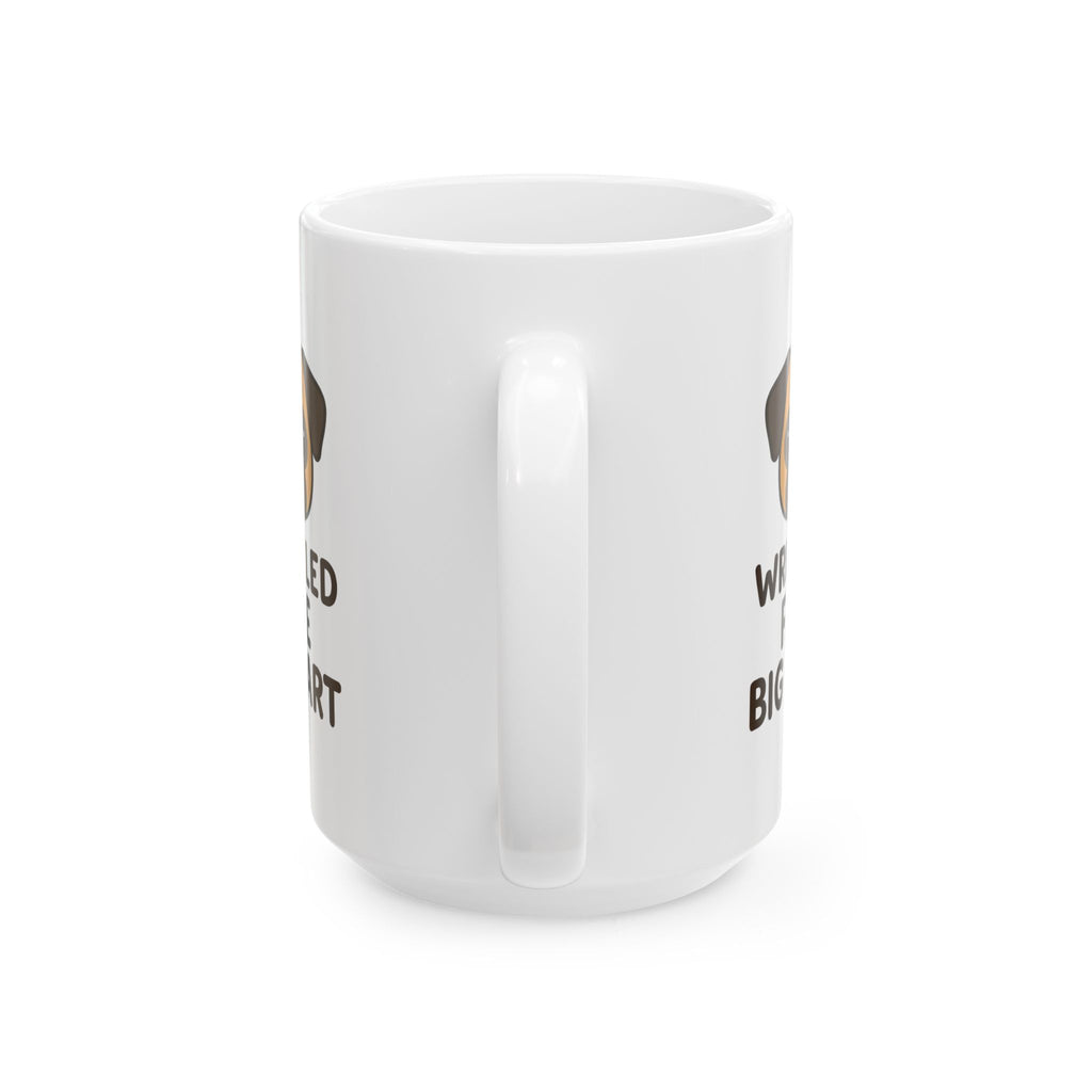 Pug Mom Wrinkled Face Big Heart Coffee Mug | Gift for Mom | Ceramic Mug