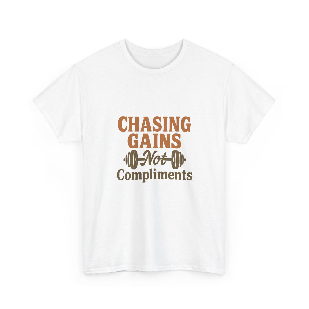 More Gains Less Drama T-Shirt | Funny Fitness Gift | Graphic Tee