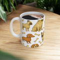 Botanical Dogs With Bones Full Wrap Coffee Mug | Dogs Gift | Ceramic Mug