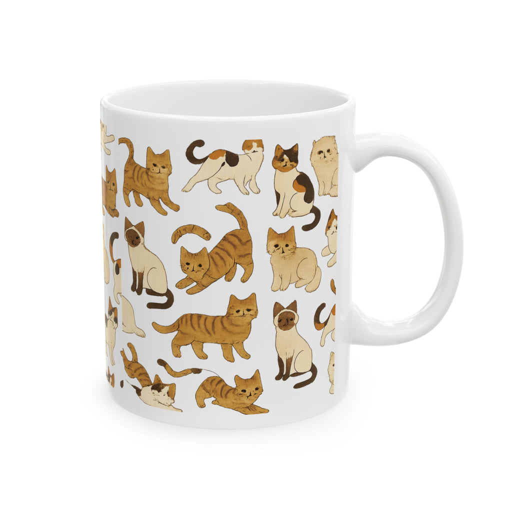 Cat Breeds Collection Pattern Coffee Mug | Cat Lover Gift | Ceramic Mug