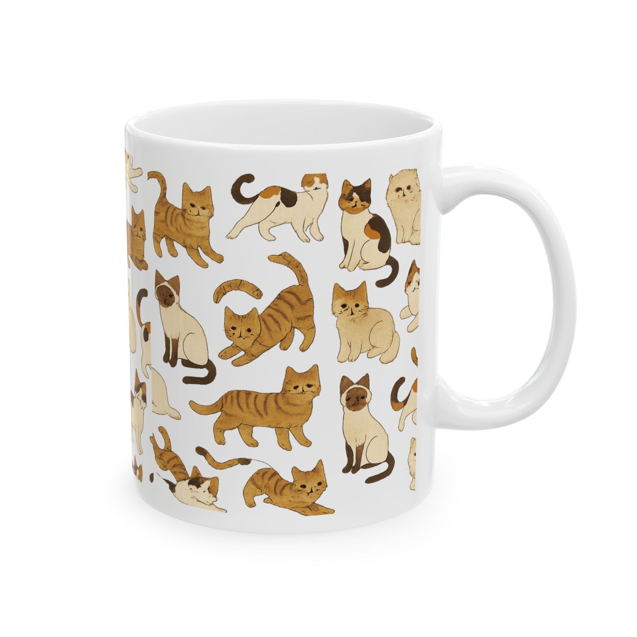 Cat Breeds Collection Pattern Coffee Mug | Cat Lover Gift | Ceramic Mug