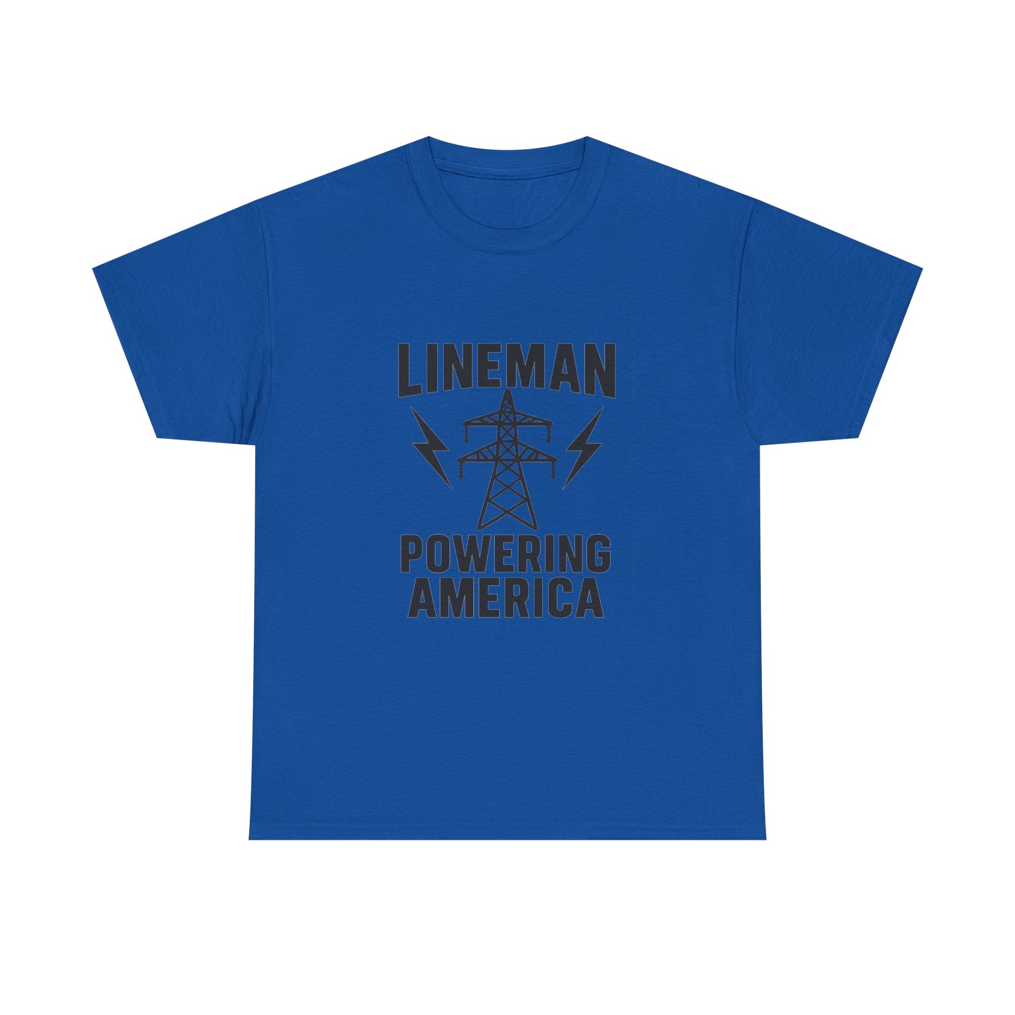 Lineman Powering America Electrician T-Shirt | Unique Gift | Graphic Tee