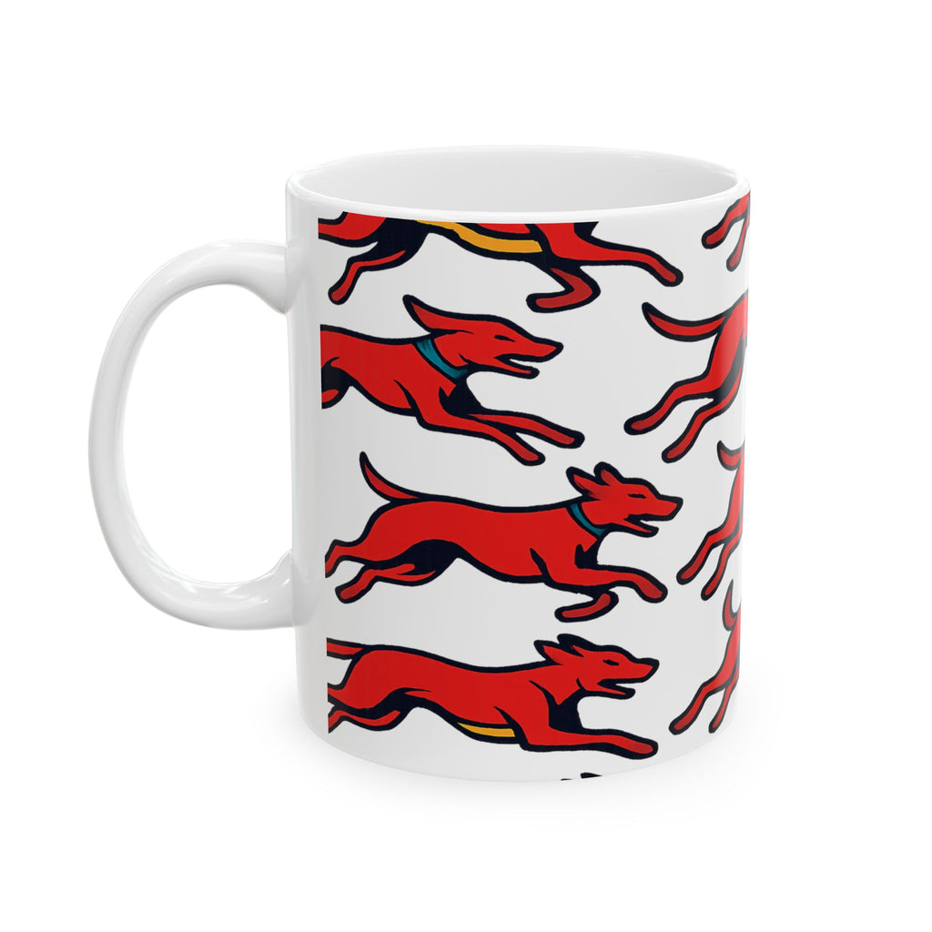 Bold Running Dogs Full Wrap Coffee Mug | Dogs Gift | Ceramic Mug