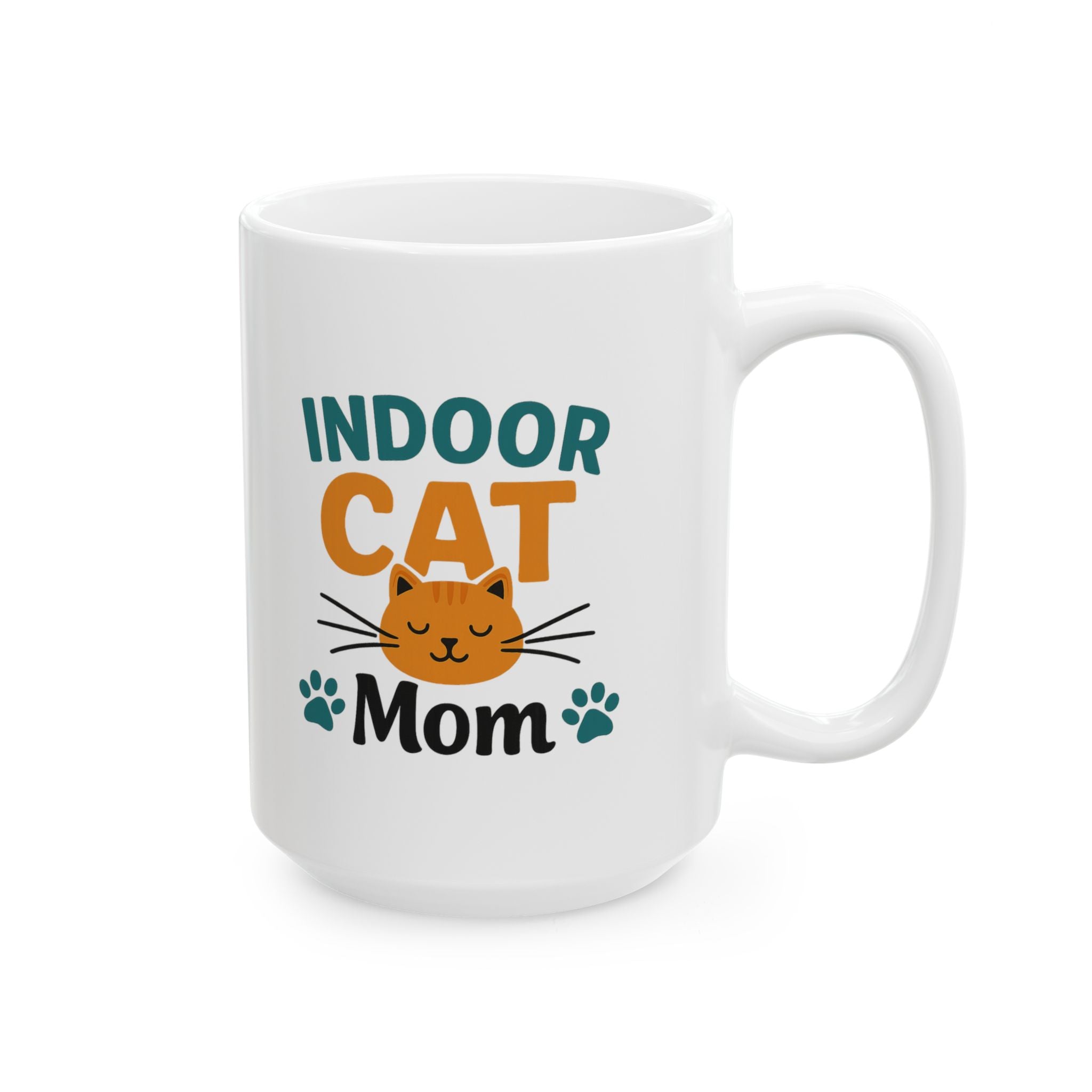 Indoor Cat Mom Keeping Them Safe Coffee Mug | Cat Parent Gift | Ceramic Mug