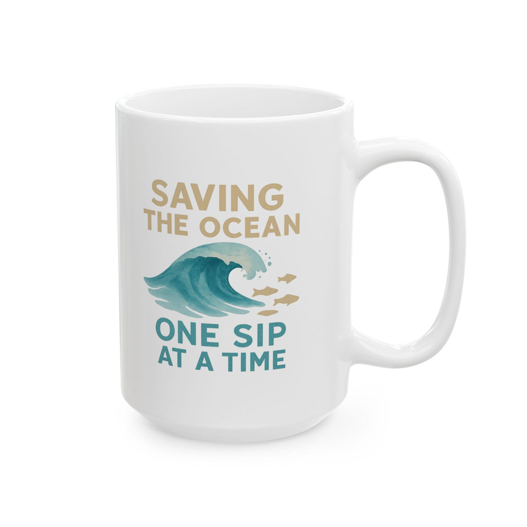Marine Biologist Saving The Ocean One Sip At A Time Coffee Mug | Unique Gift | Ceramic Mug