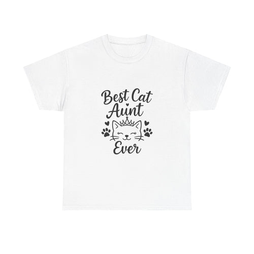 Best Cat Aunt Ever Auntie T-Shirt | Cat Lover Gift | Graphic Tee
