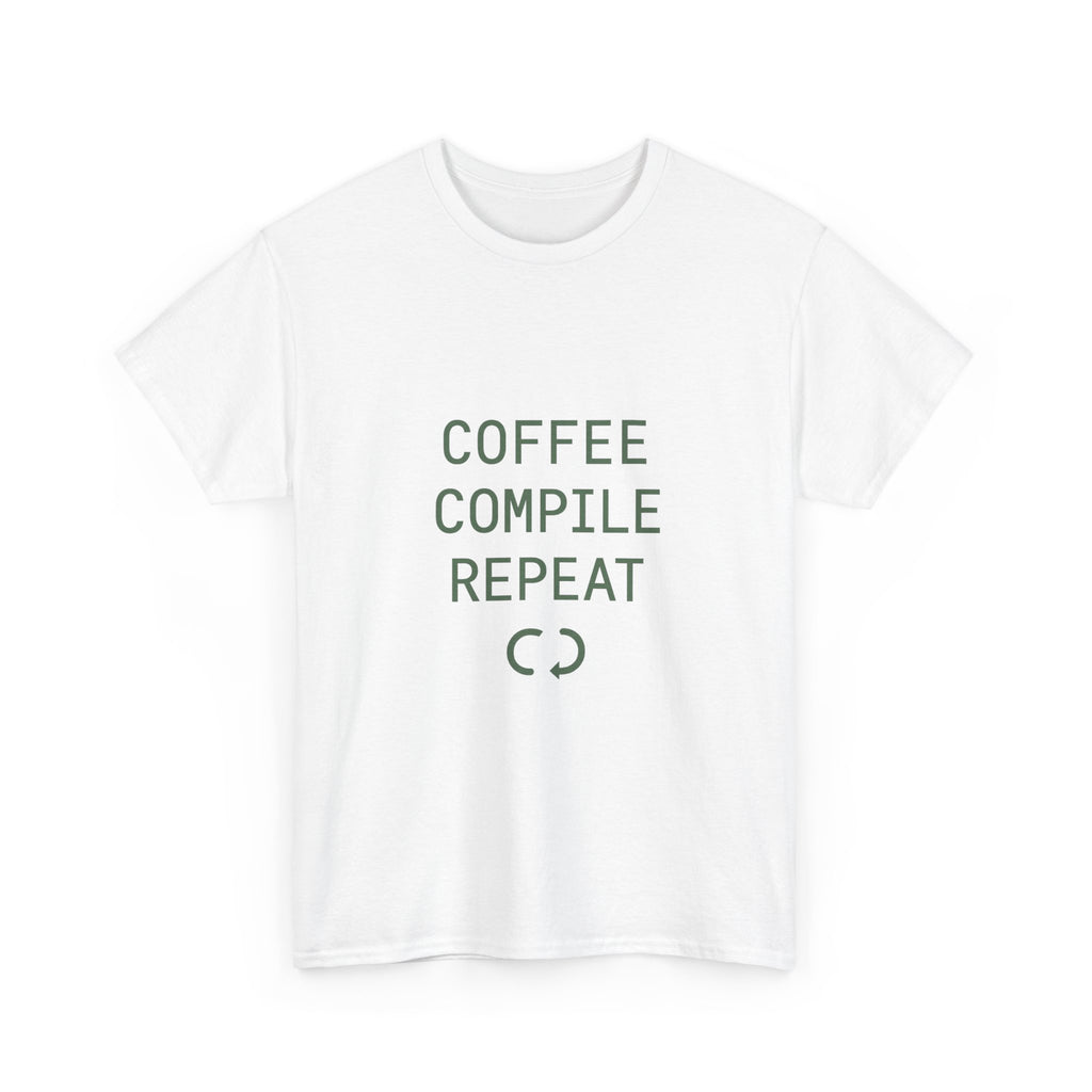 Programmer Coffee Compile Repeat T-Shirt | Programmer Gift | Graphic Tee