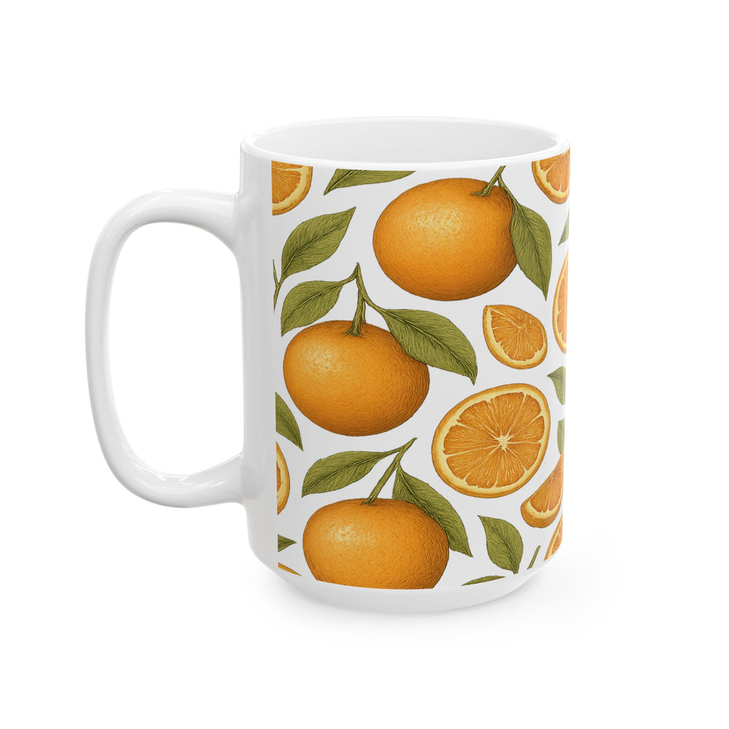 Botanical Oranges Pattern Coffee Mug | Fruit Lover Gift | Ceramic Mug