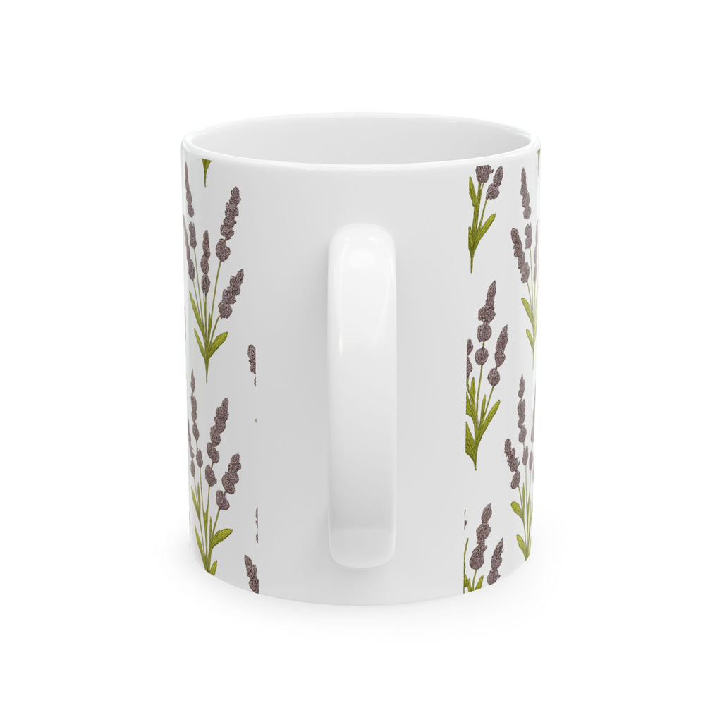 Vintage Lavender Sprigs Full Wrap Coffee Mug | Flowers Gift | Ceramic Mug