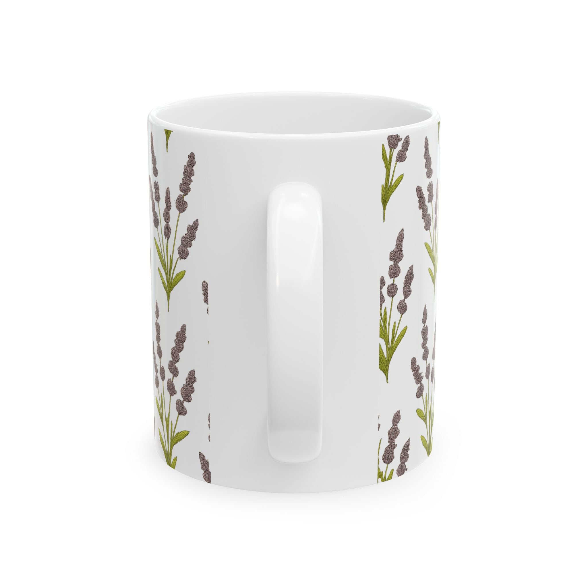 Vintage Lavender Sprigs Full Wrap Coffee Mug | Flowers Gift | Ceramic Mug