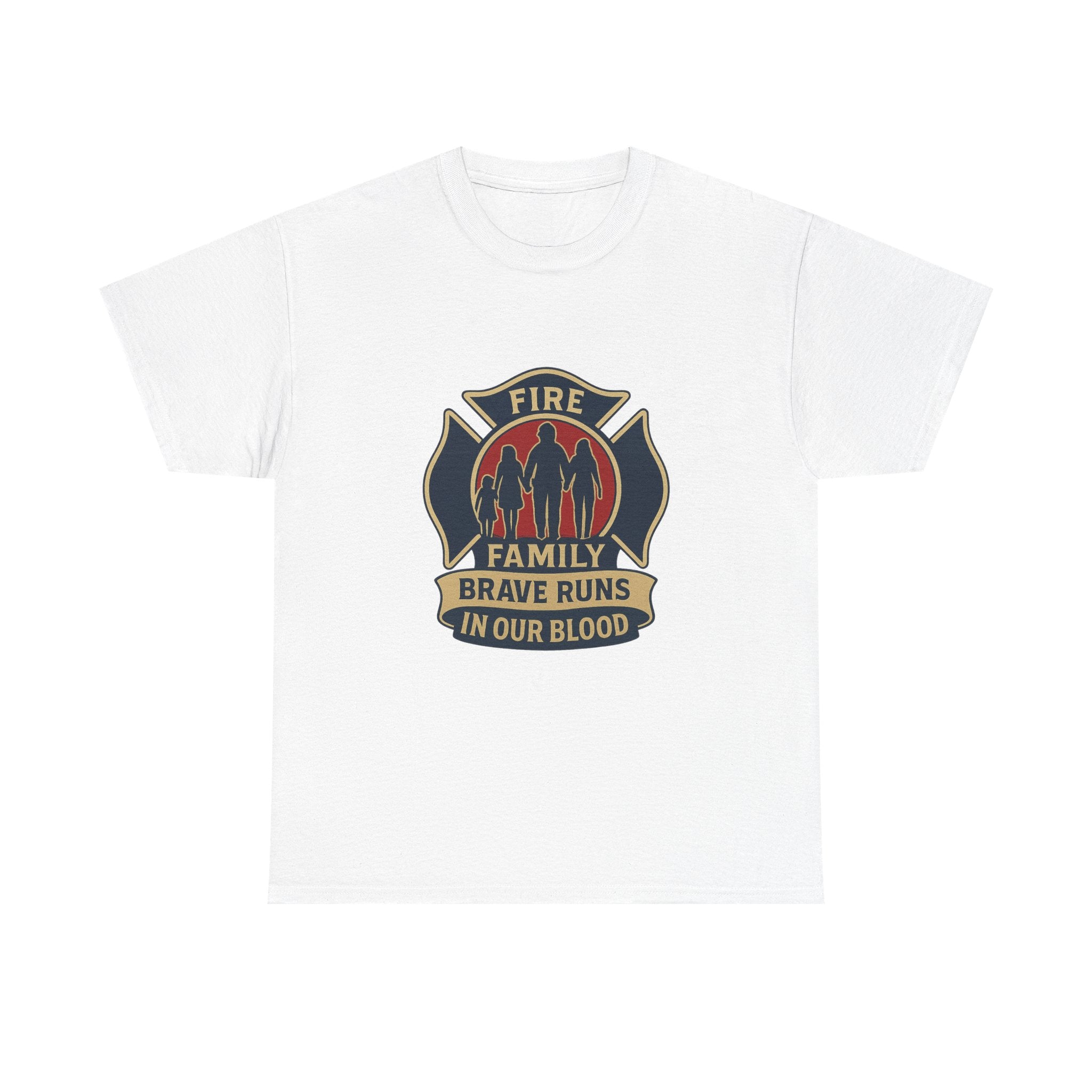 Firefighter Family Brave Runs In Our Blood T-Shirt | Unique Gift | Graphic Tee