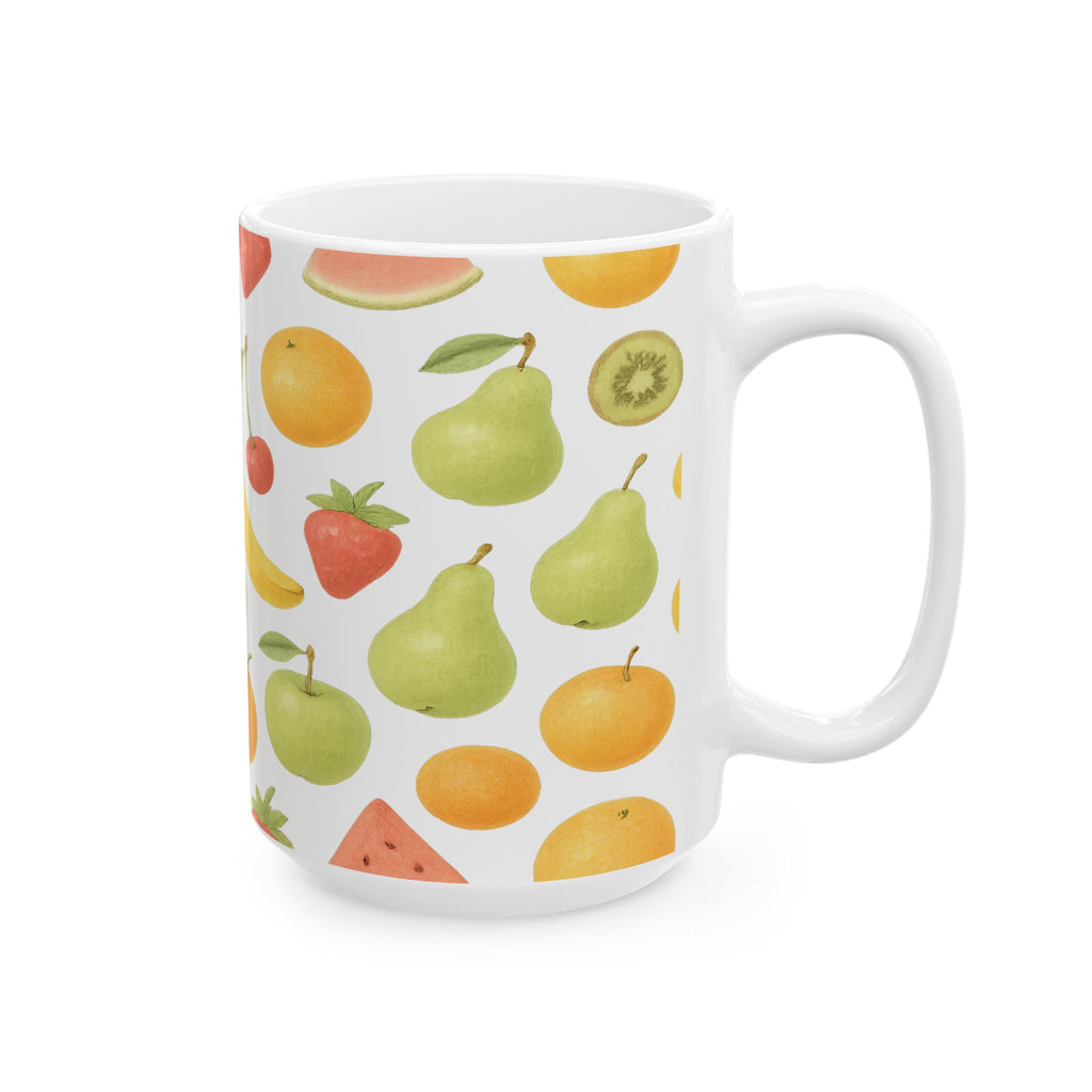 Watercolor Mixed Fruit Full Wrap Coffee Mug | Fruit Gift | Ceramic Mug