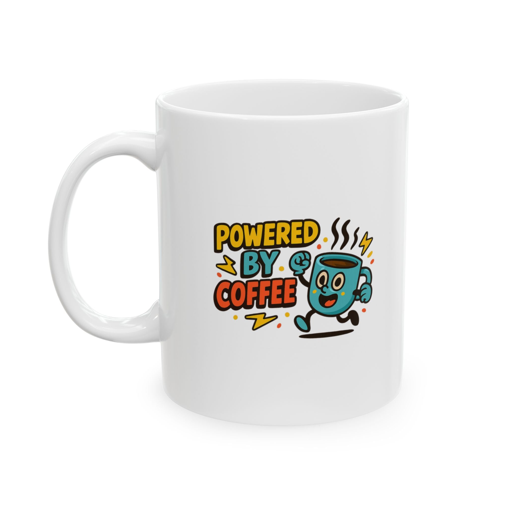 Officially Powered By Coffee Status Good Coffee Mug | Funny Coffee Gift | Ceramic Mug