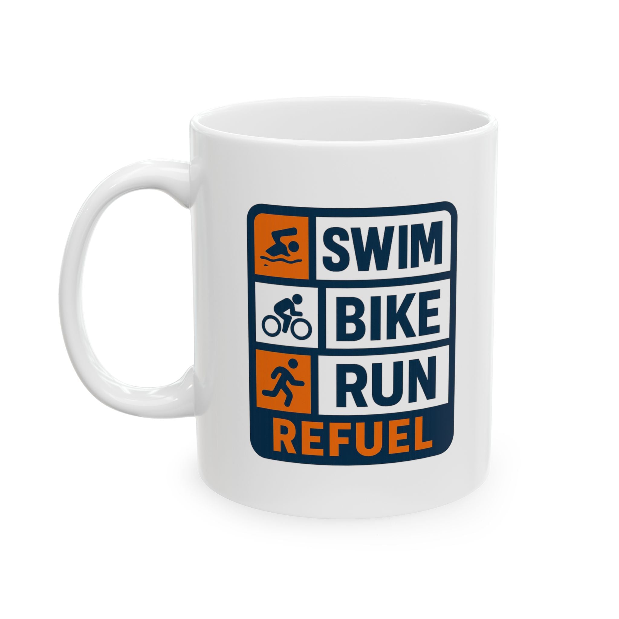 Triathlete Swim Bike Run Refuel Ceramic Mug