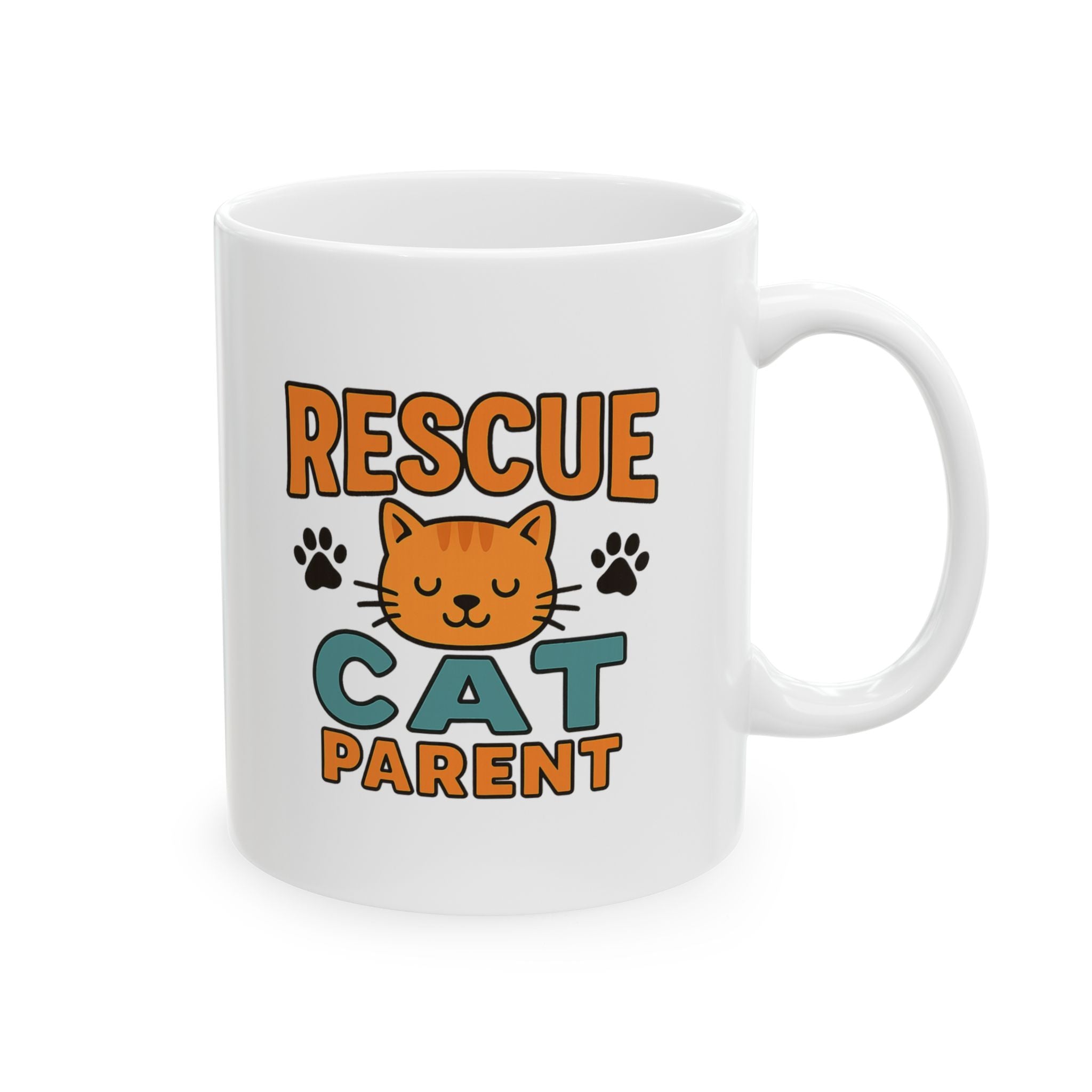 Proud Rescue Cat Parent Coffee Mug | Shelter Adoption Gift | Ceramic Mug