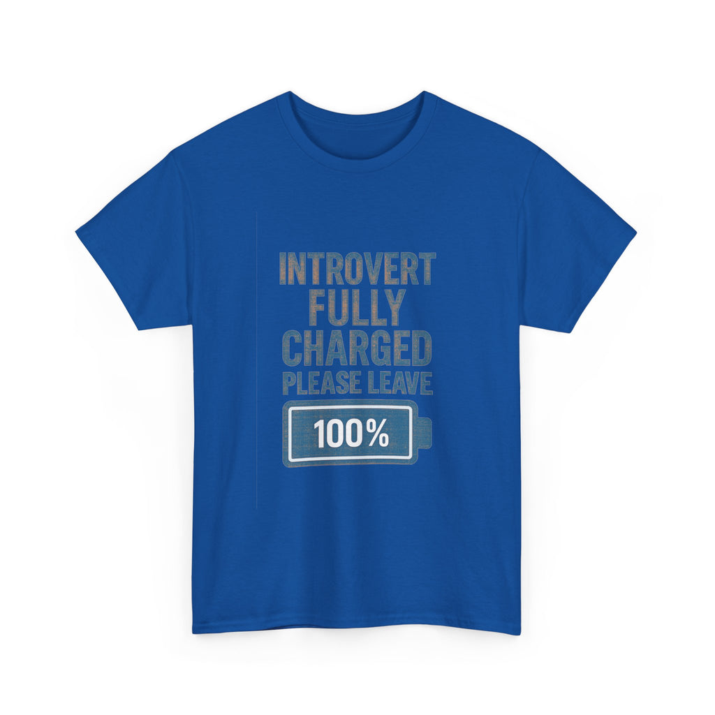 Introvert Fully Charged Please Leave T-Shirt | Unique Gift | Graphic Tee
