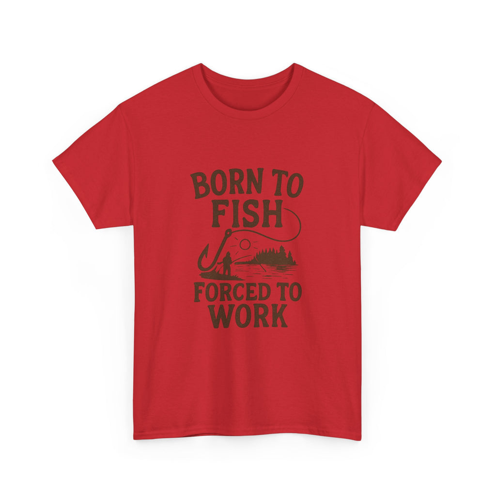 Born To Fish Forced To Work Fishing T-Shirt | Fishing Lover Gift | Graphic Tee