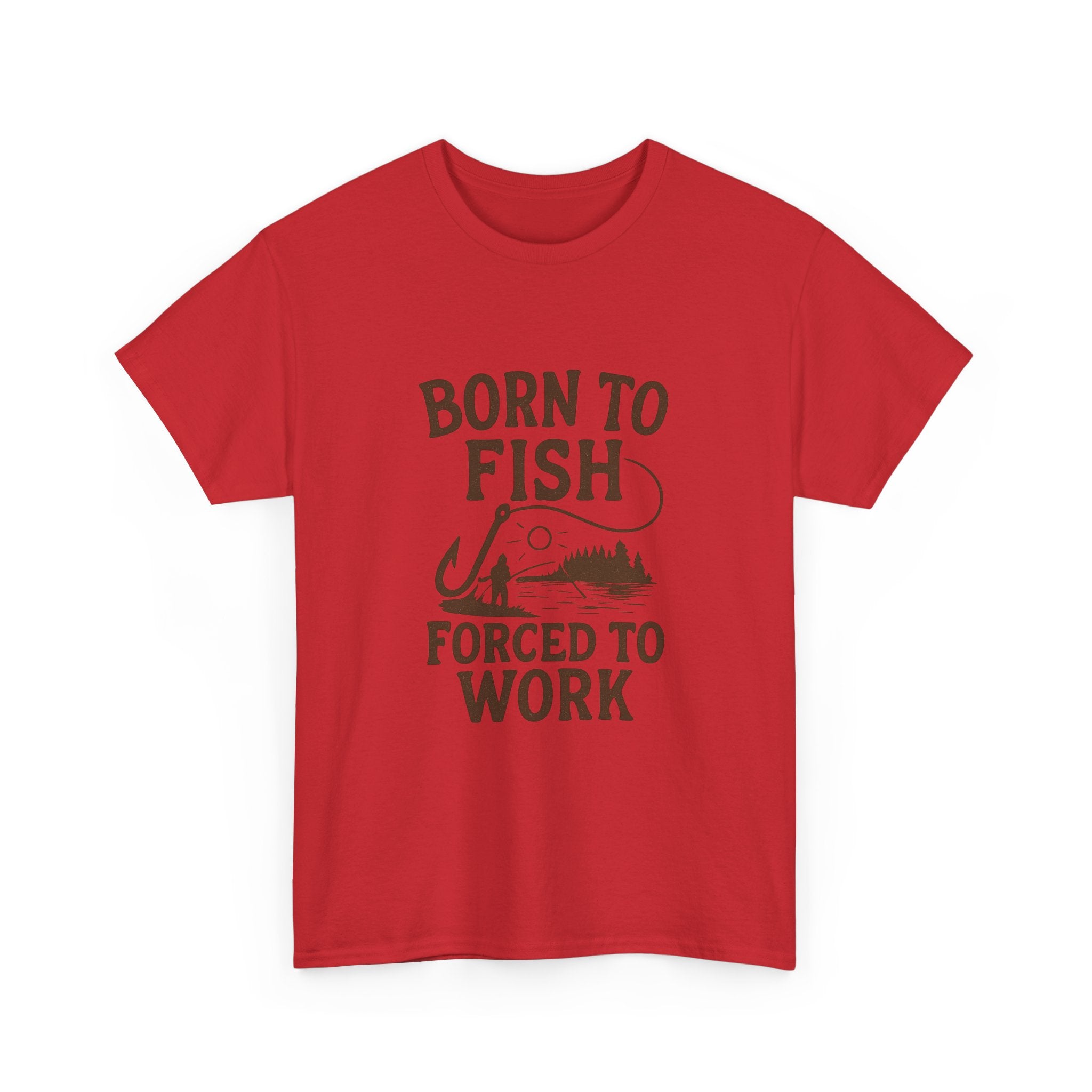 Born To Fish Forced To Work Fishing T-Shirt | Fishing Lover Gift | Graphic Tee