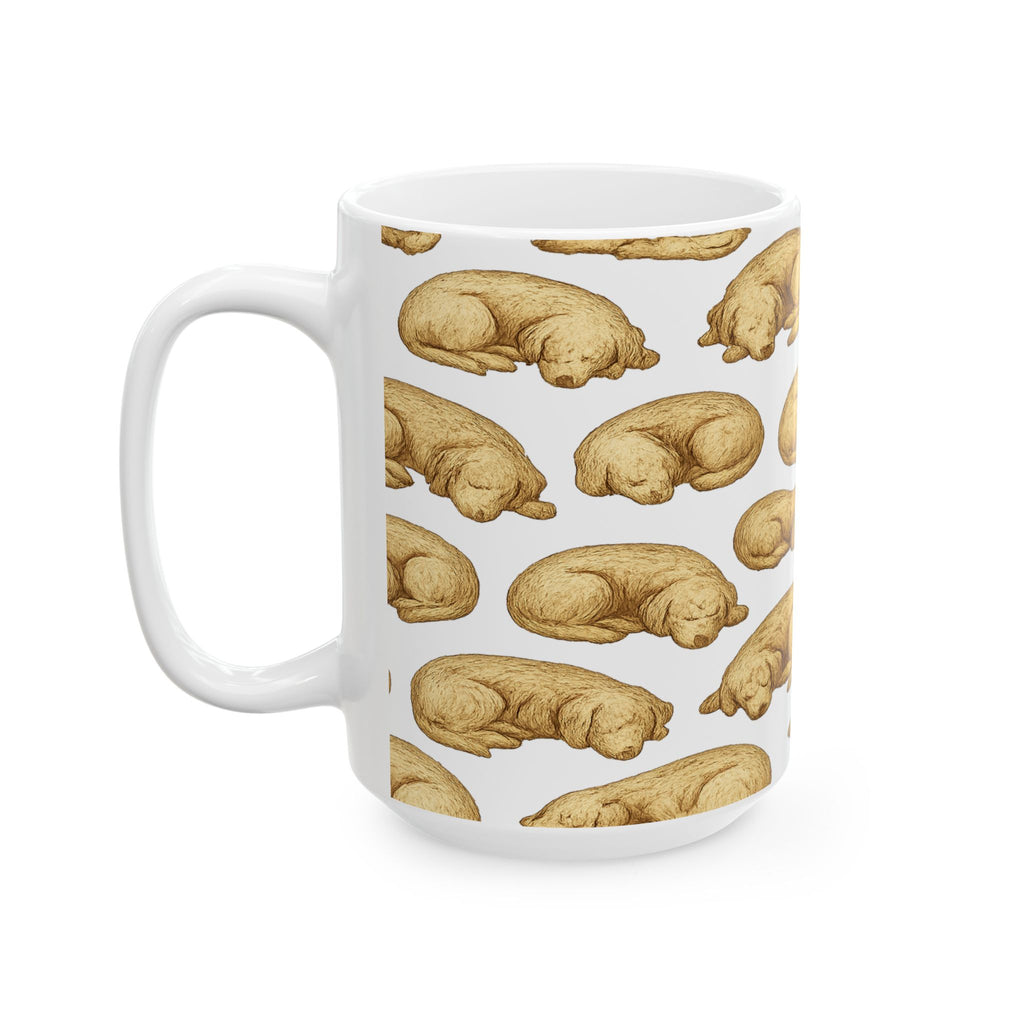 Vintage Sleeping Dogs Full Wrap Coffee Mug | Dogs Gift | Ceramic Mug