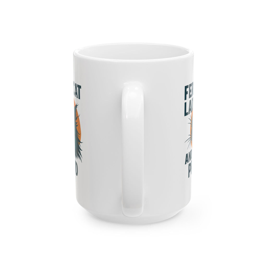 Feral Cat Lady And Proud Coffee Mug | Cat Lover Gift | Ceramic Mug