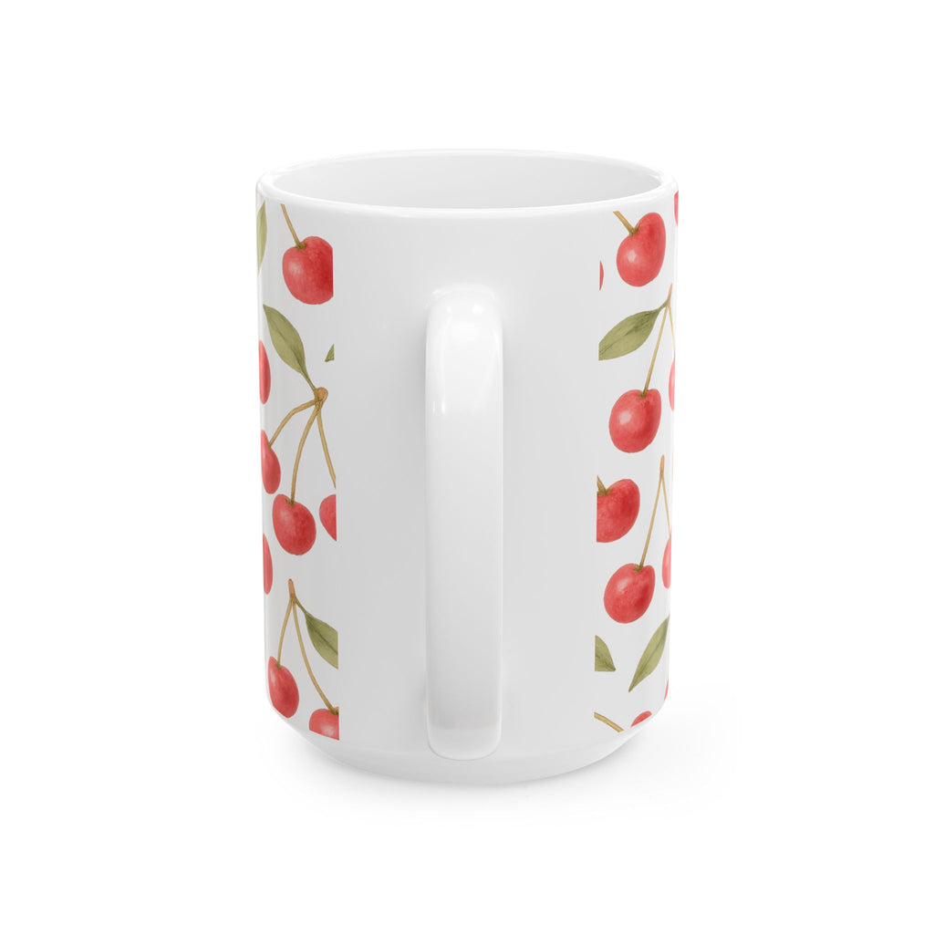 Watercolor Cherries Pattern Coffee Mug | Fruit Lover Gift | Ceramic Mug