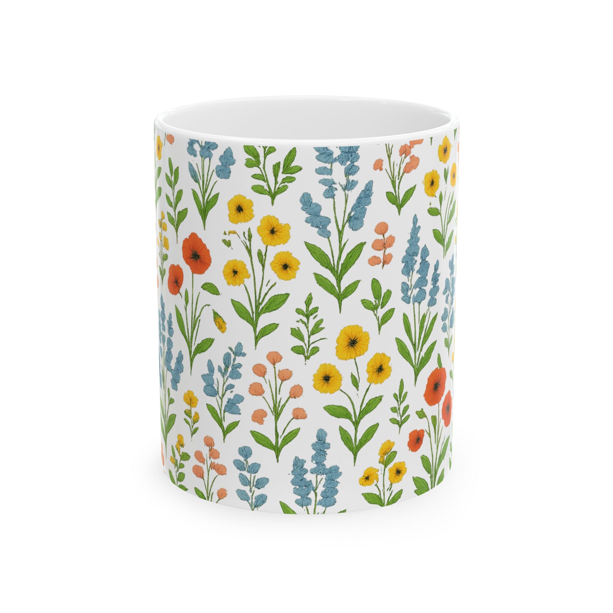 Wildflower Meadow Full Wrap Coffee Mug | Flowers Lover Gift | Ceramic Mug