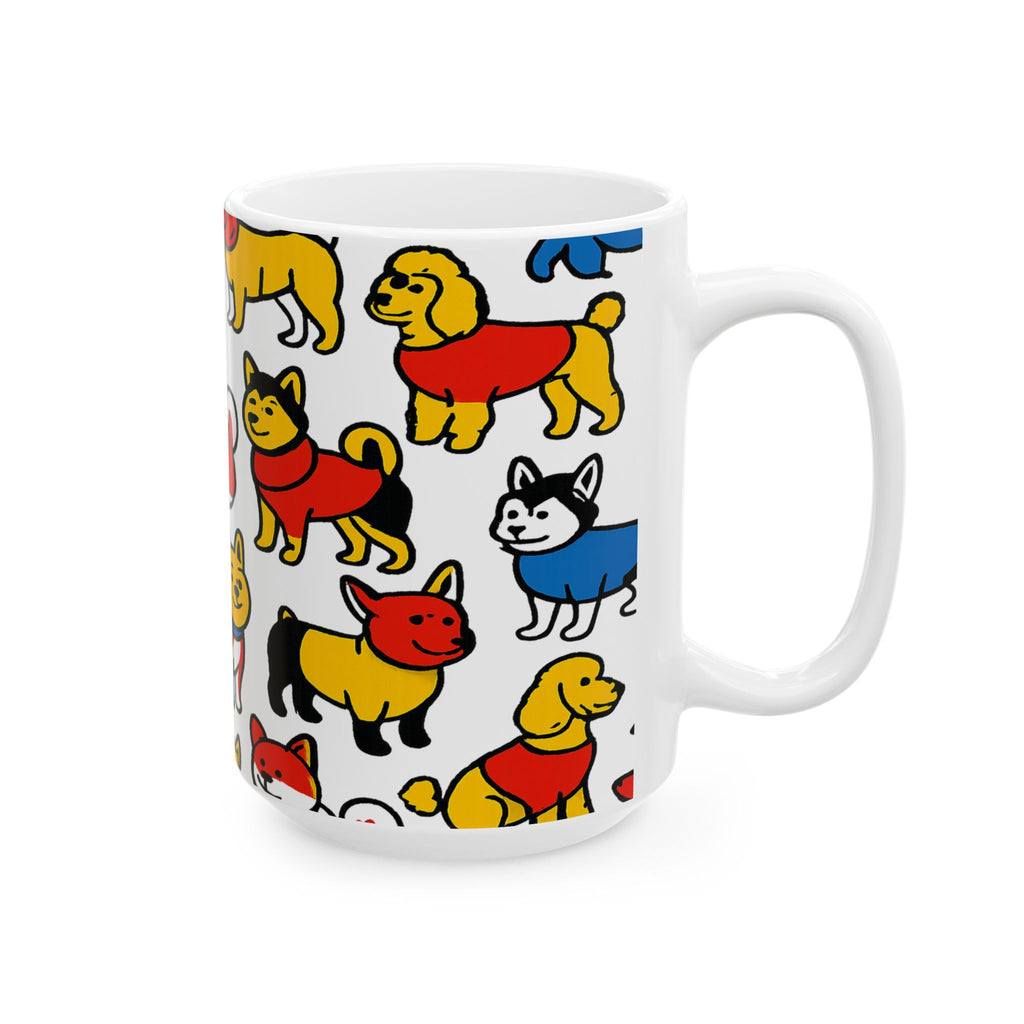 Bold Dogs In Sweaters Full Wrap Coffee Mug | Dogs Gift | Ceramic Mug