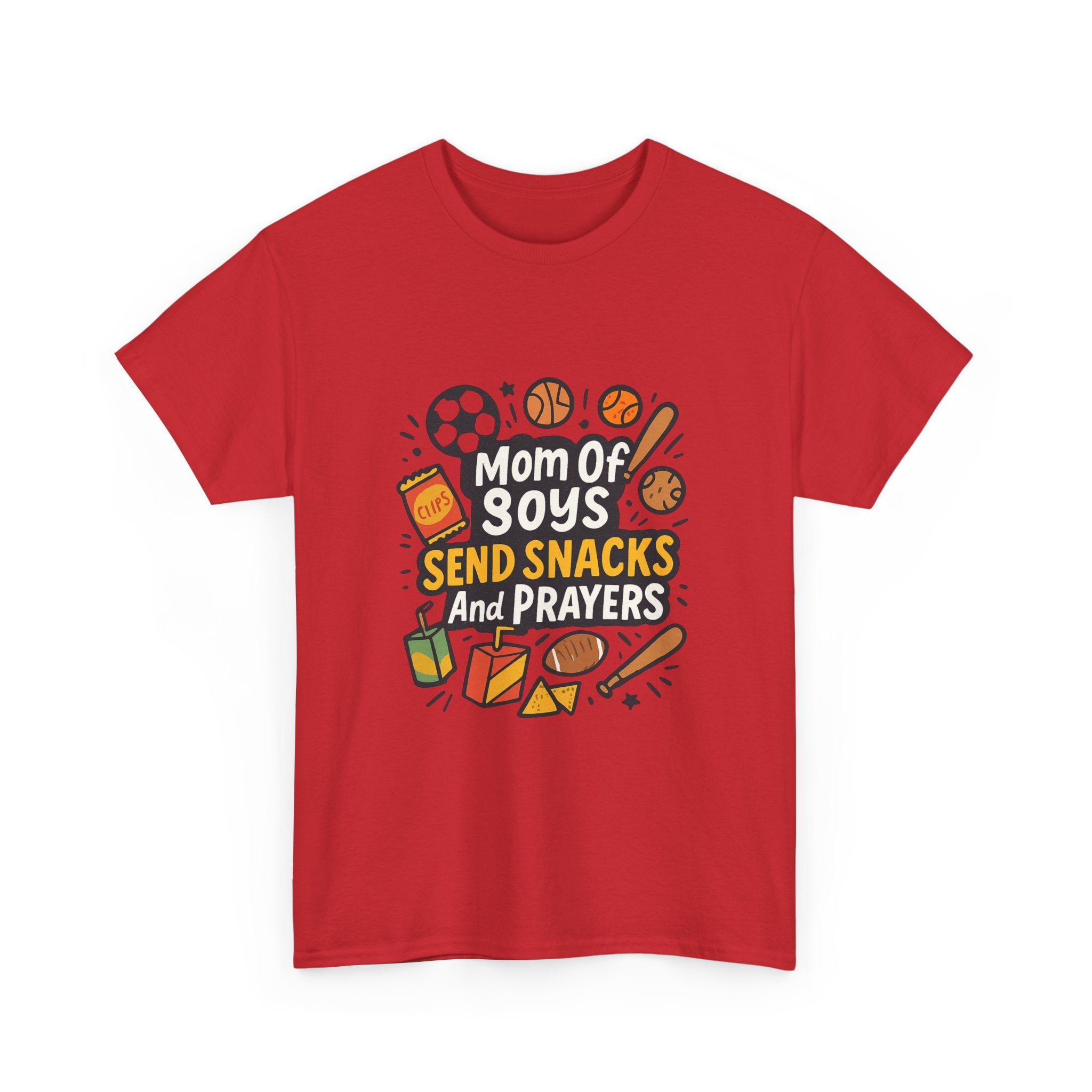 Mom Of Boys Send Snacks And Prayers T-Shirt | Gift for Mom | Graphic Tee