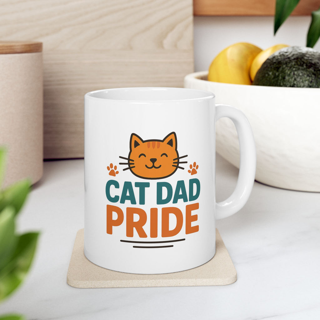 Proud Cat Dad The Legend The Myth Coffee Mug | Gift for Him | Ceramic Mug