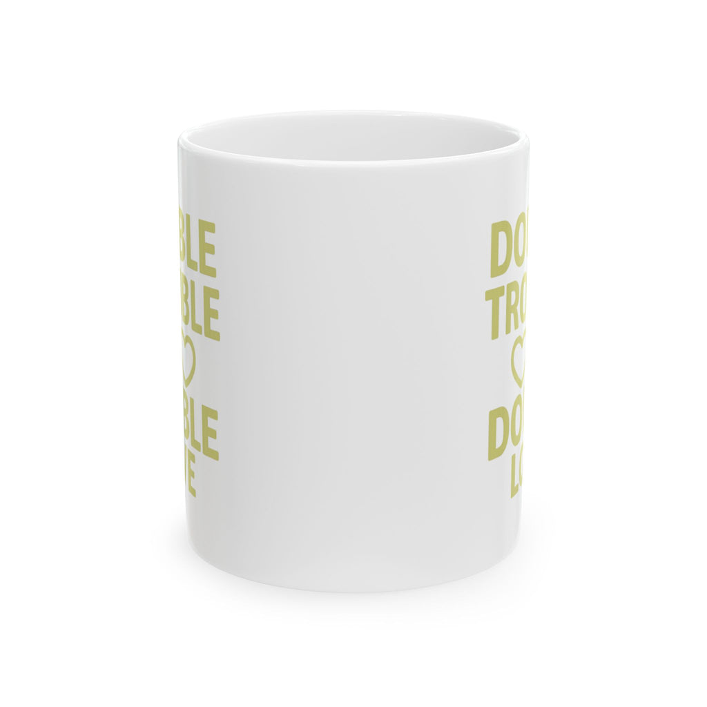 Twin Mom Double The Trouble Double The Love Coffee Mug | Gift for Mom | Ceramic Mug