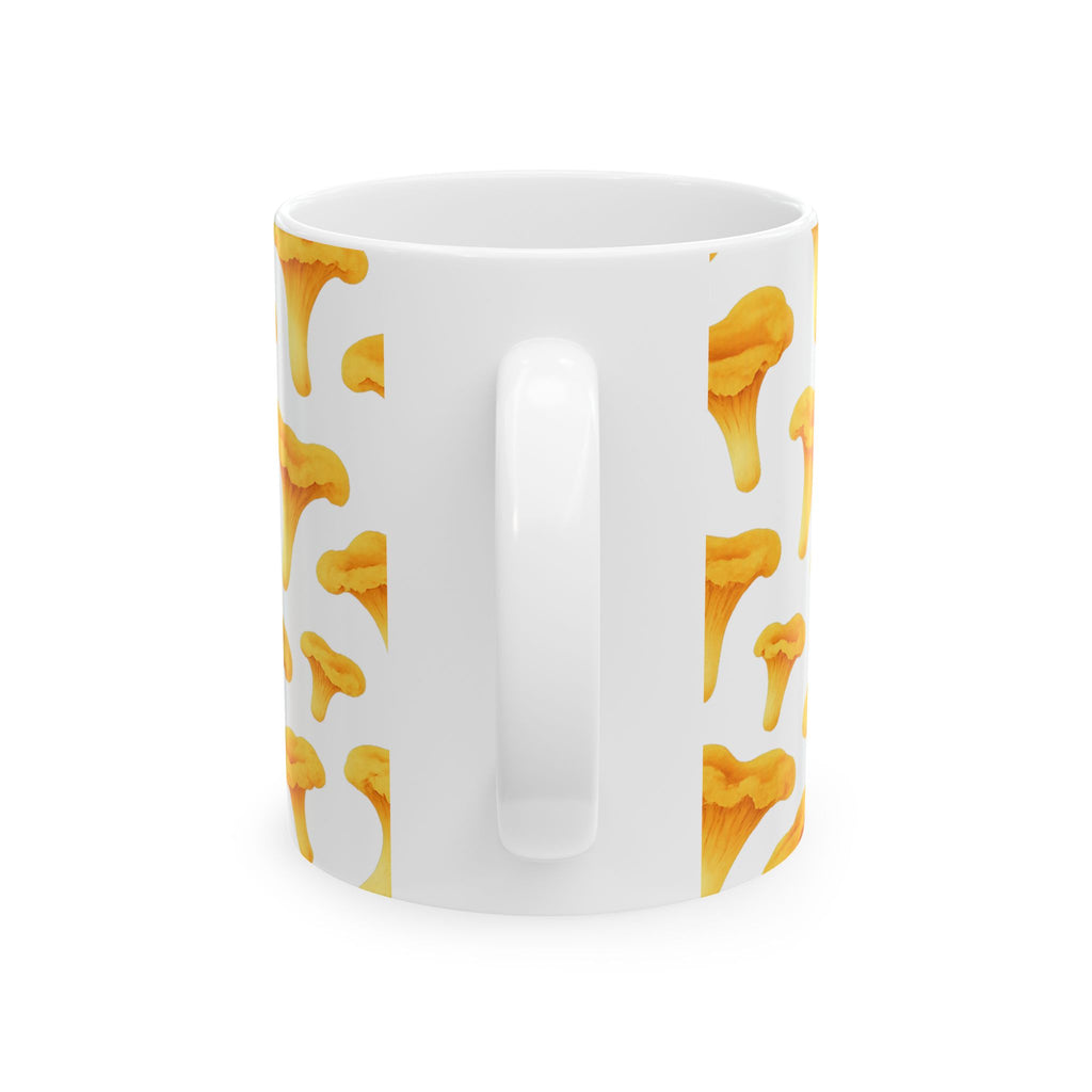 Watercolor Chanterelle Mushrooms Full Wrap Coffee Mug | Mushrooms Gift | Ceramic Mug