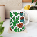 Bold Desert Garden Succulents Pattern Coffee Mug | Cactus Lover Gift | Ceramic Mug