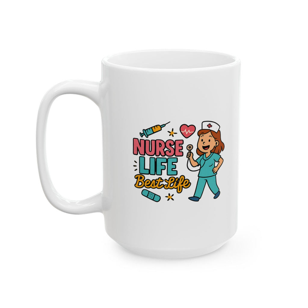 Nurse Life Coffee And Saving Lives Coffee Mug | Funny Nurse Humor | Ceramic Mug