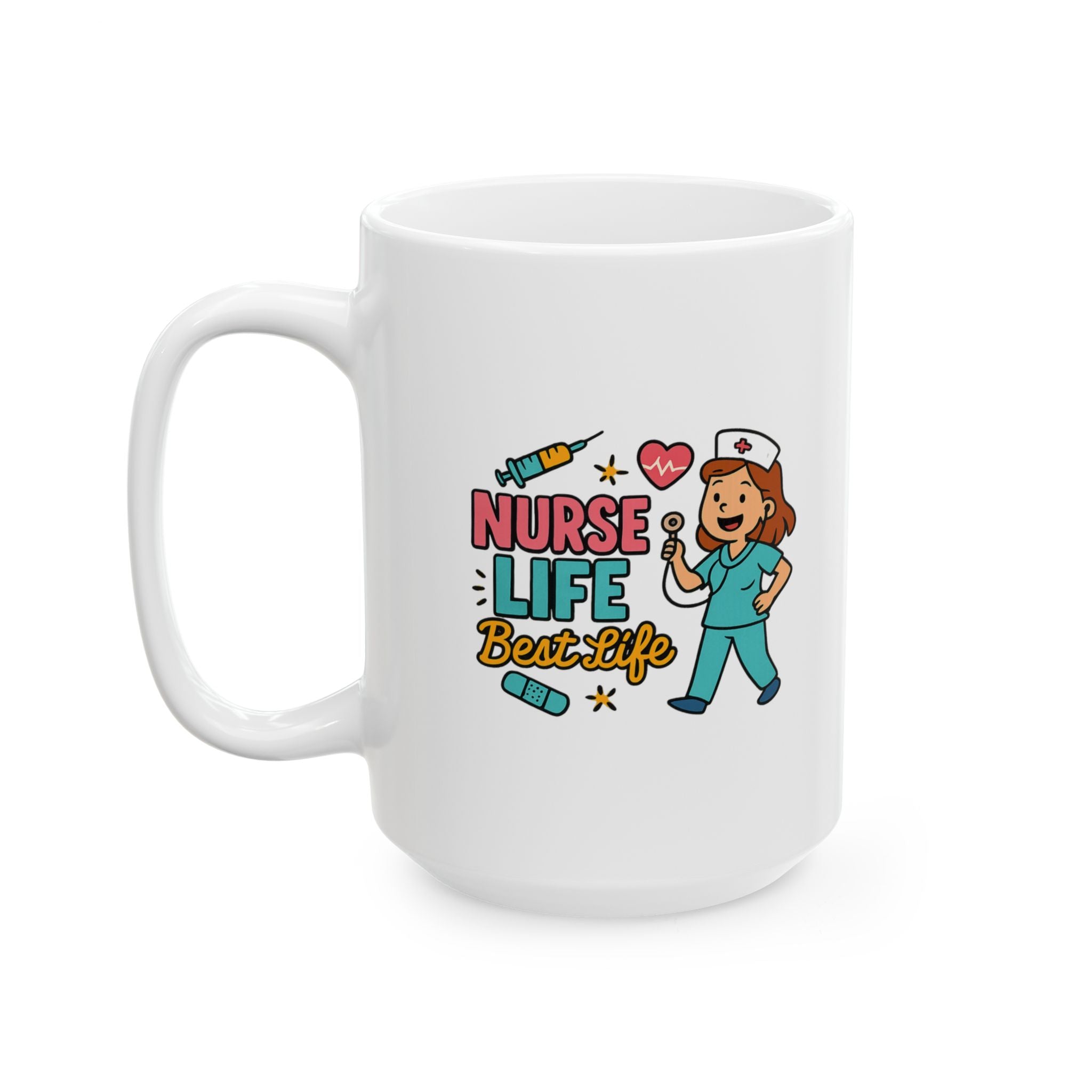 Nurse Life Coffee And Saving Lives Coffee Mug | Funny Nurse Humor | Ceramic Mug