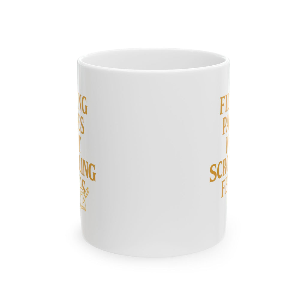 Gratitude Journaler Filling Pages Not Scrolling Feeds Coffee Mug | Unique Gift | Ceramic Mug