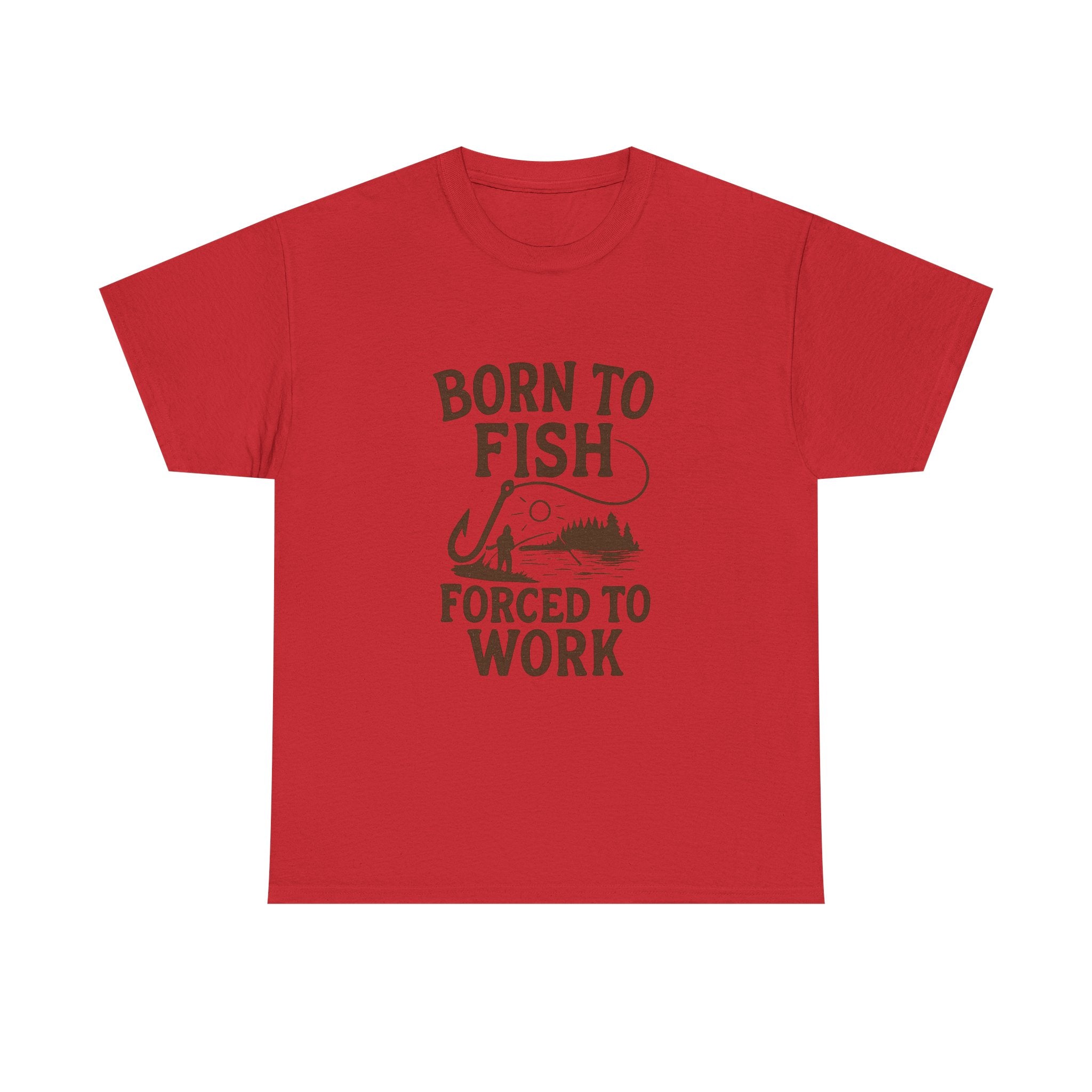 Born To Fish Forced To Work Fishing T-Shirt | Fishing Lover Gift | Graphic Tee