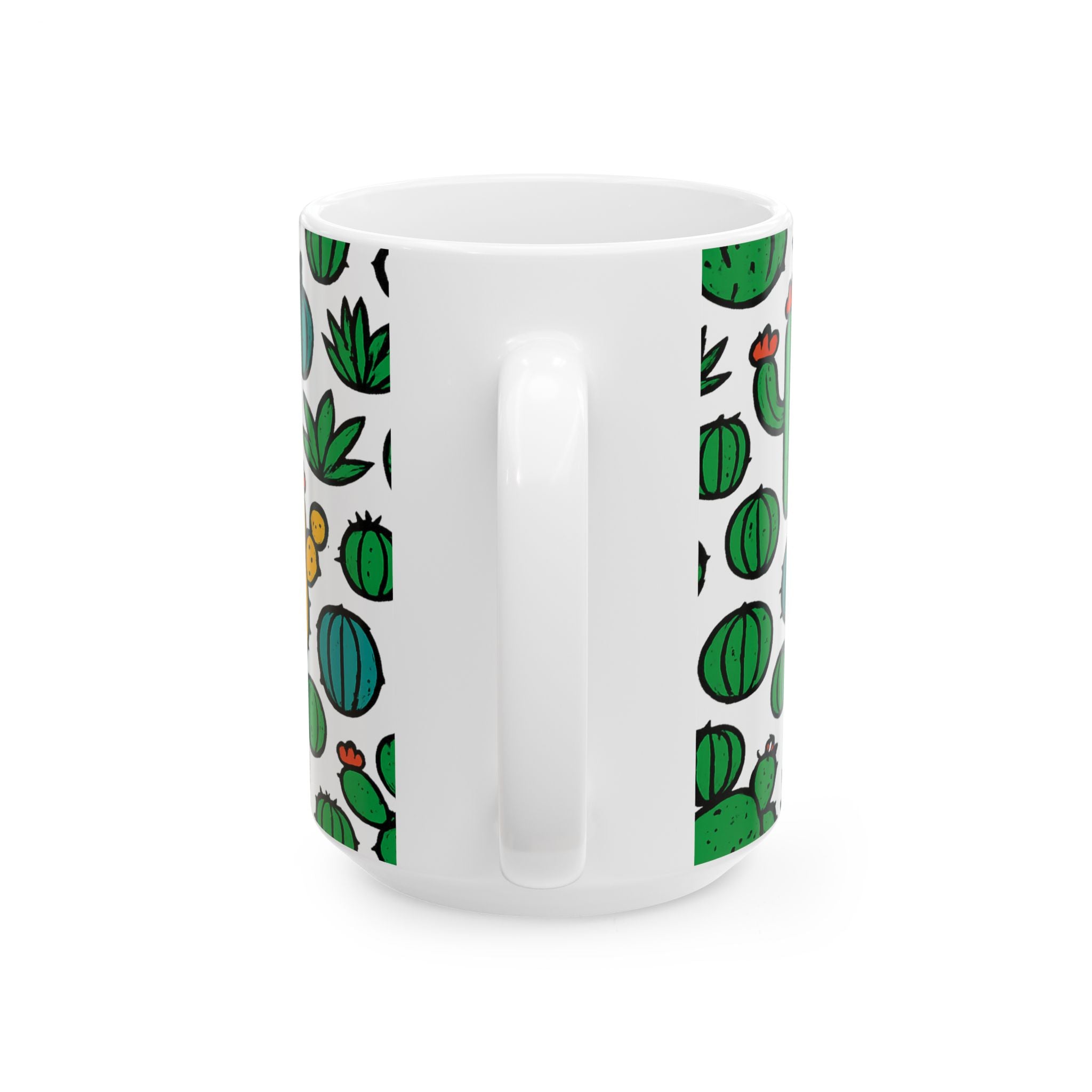 Bold Mixed Cactus Collection Full Wrap Coffee Mug | Cactus Gift | Ceramic Mug