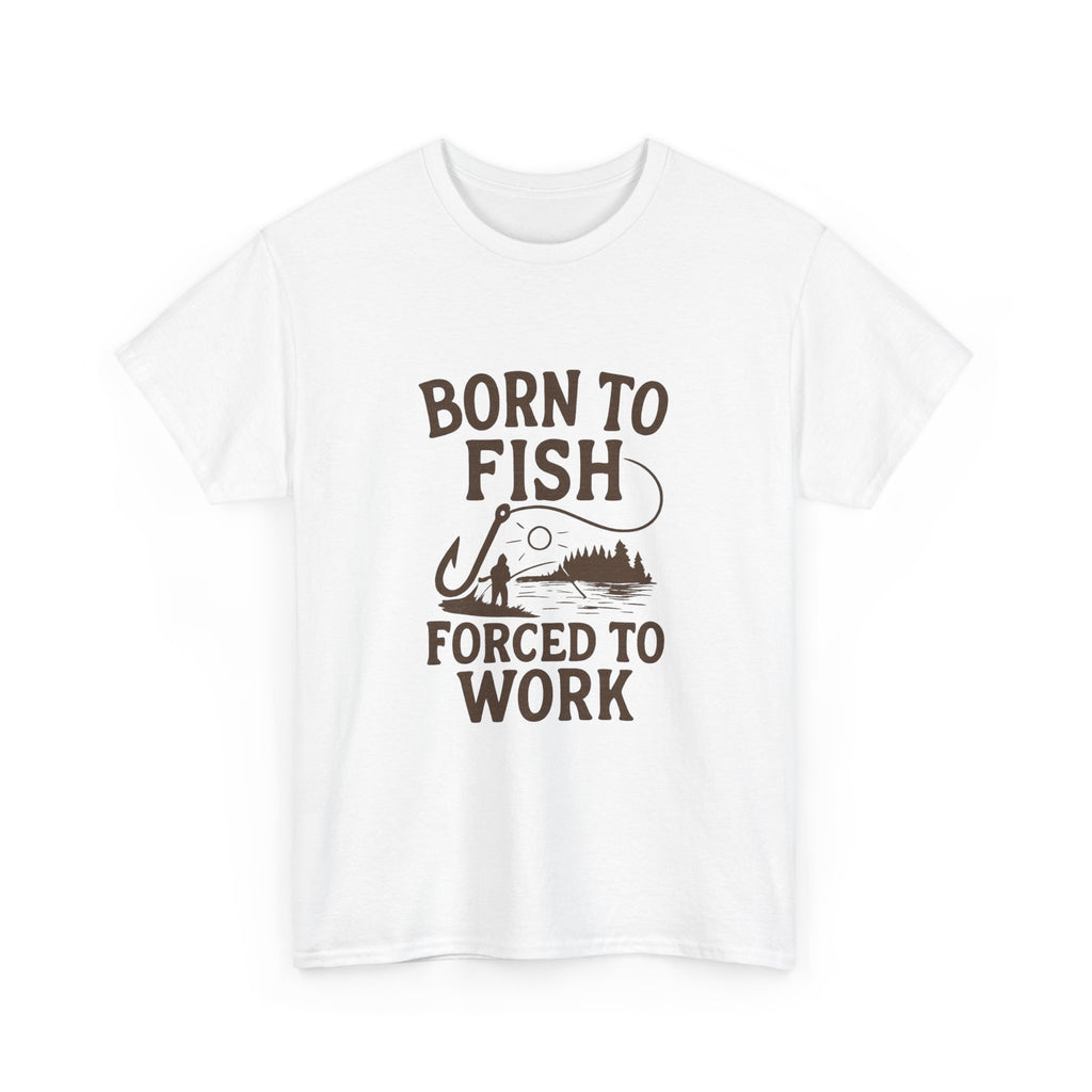 Born To Fish Forced To Work Fishing T-Shirt | Fishing Lover Gift | Graphic Tee