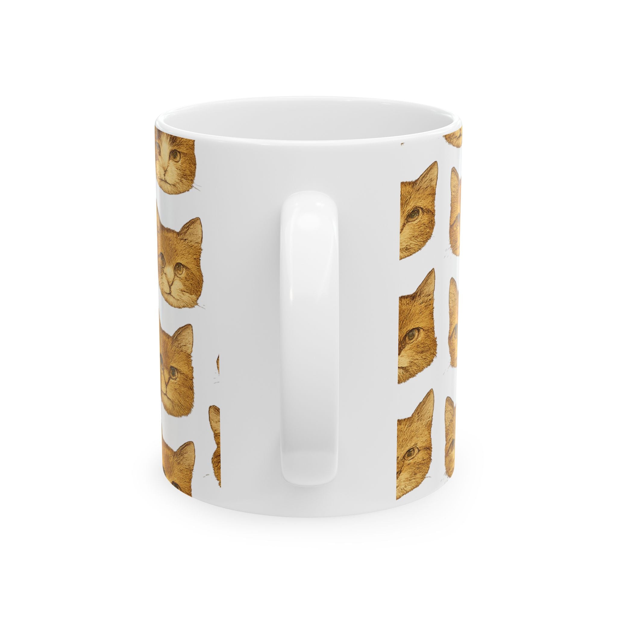 Vintage Cat Faces Full Wrap Coffee Mug | Cats Gift | Ceramic Mug