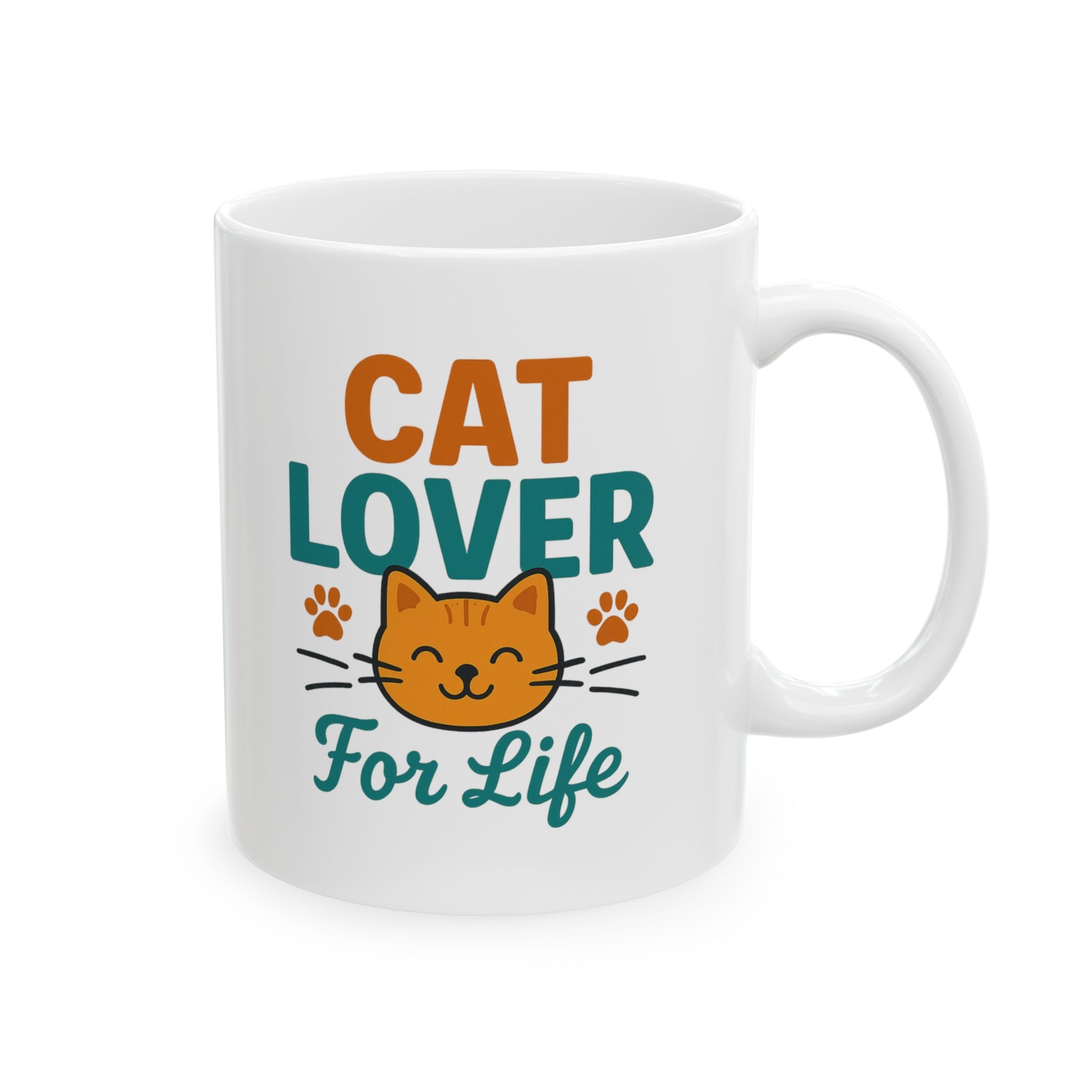 Cat Lover Powered By Caffeine And Purrs Coffee Mug | Gift For Her | Ceramic Mug