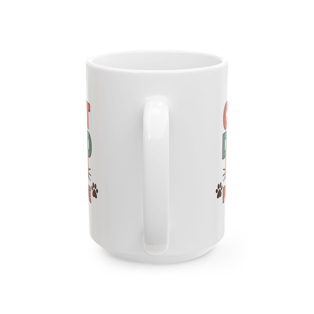 Cat Dad Fueled By Coffee Coffee Mug | Funny Cat Gift | Ceramic Mug