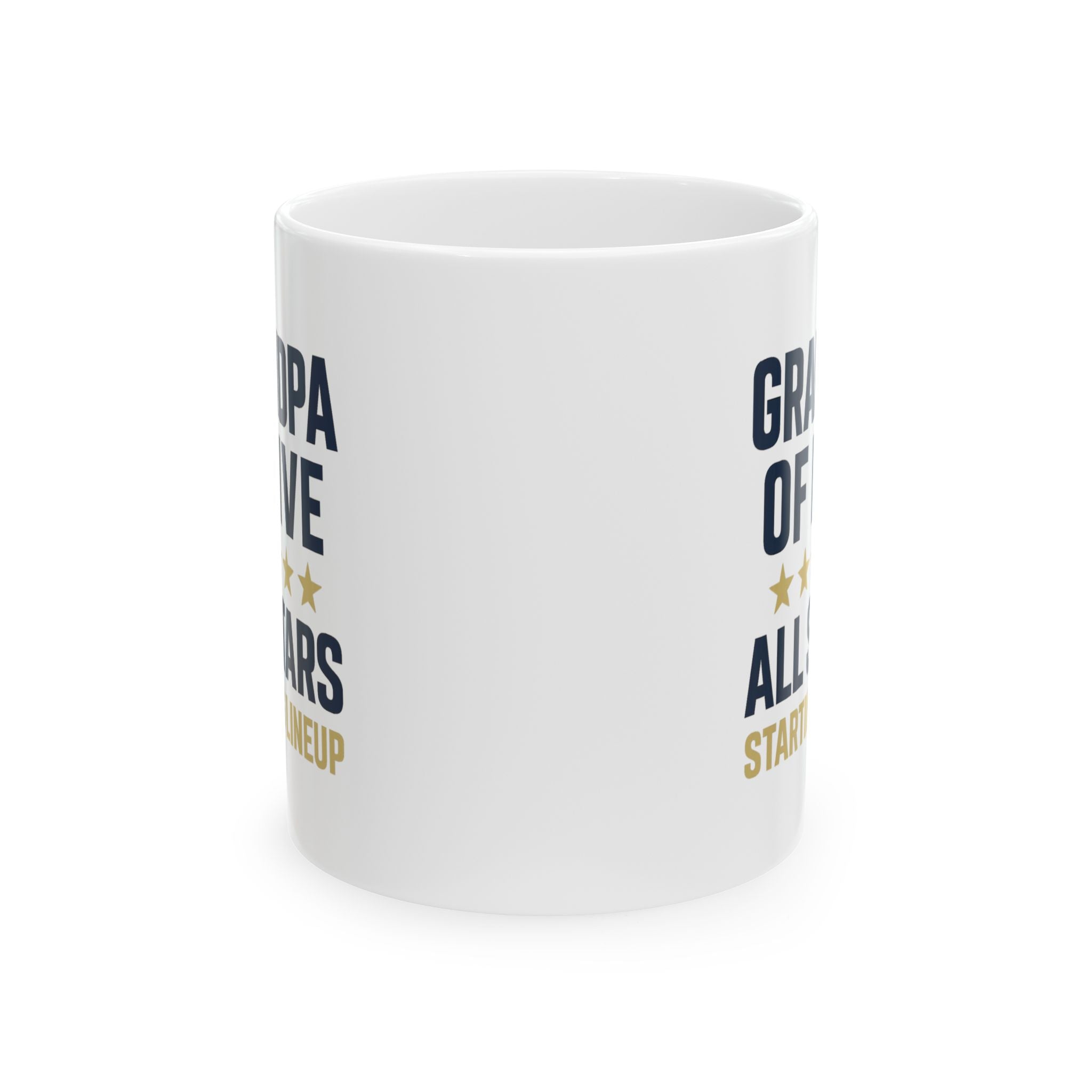 Grandpa Of Five All Stars Starting Lineup Coffee Mug | Gift for Grandpa | Ceramic Mug